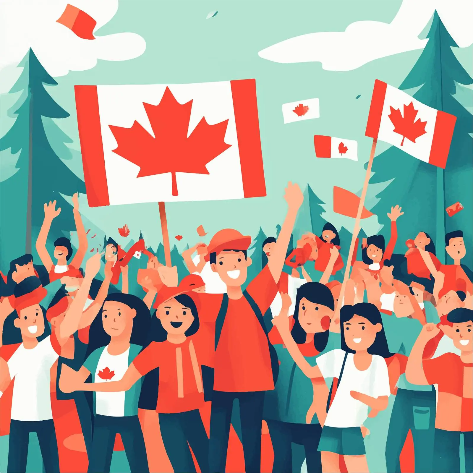 Canada Day Celebration Vector Illustration – free outdoor celebration image from Dotvec