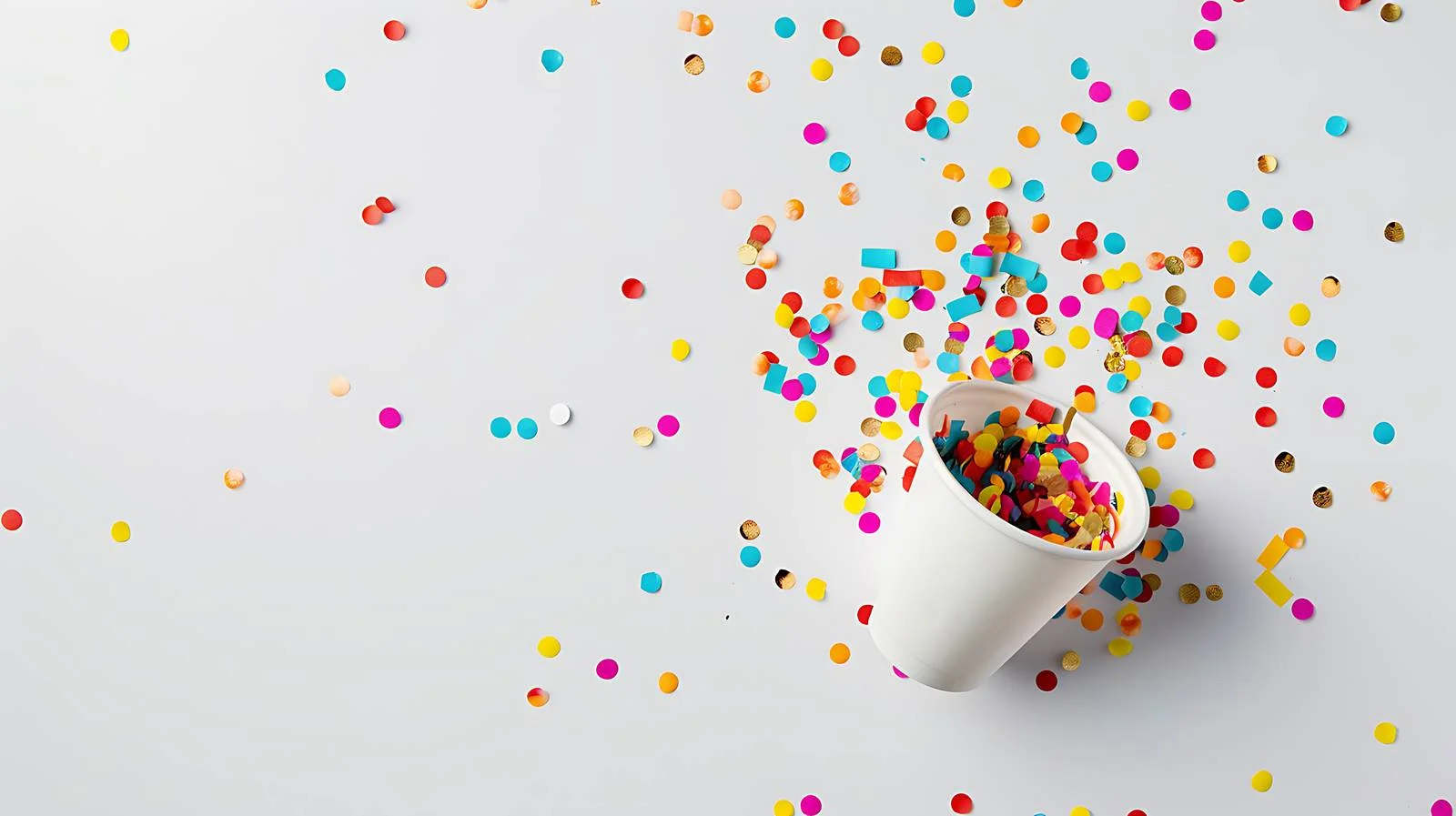 Colorful Celebration Background with White Cup — free download from Dotvec