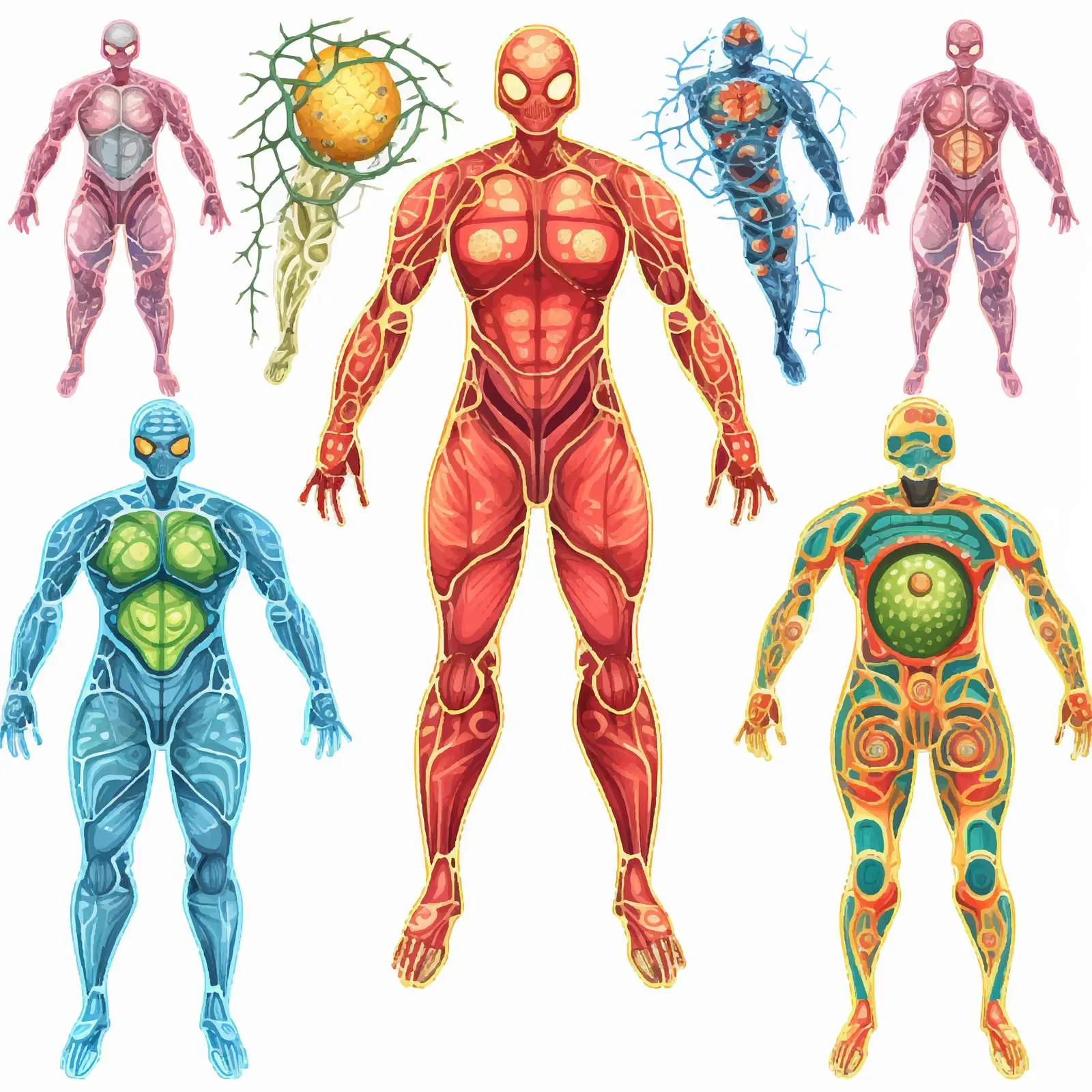 Human Body Cells Cartoon Vector Illustration — free download from Dotvec