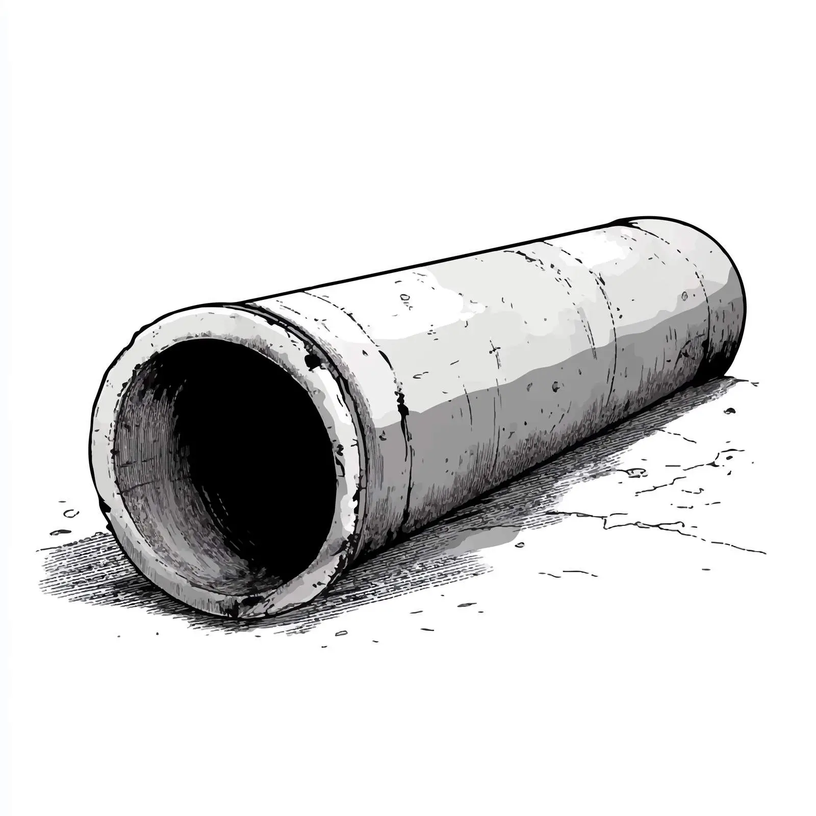 Hand-Drawn Cartoon Cement Pipe Vector — free download from Dotvec