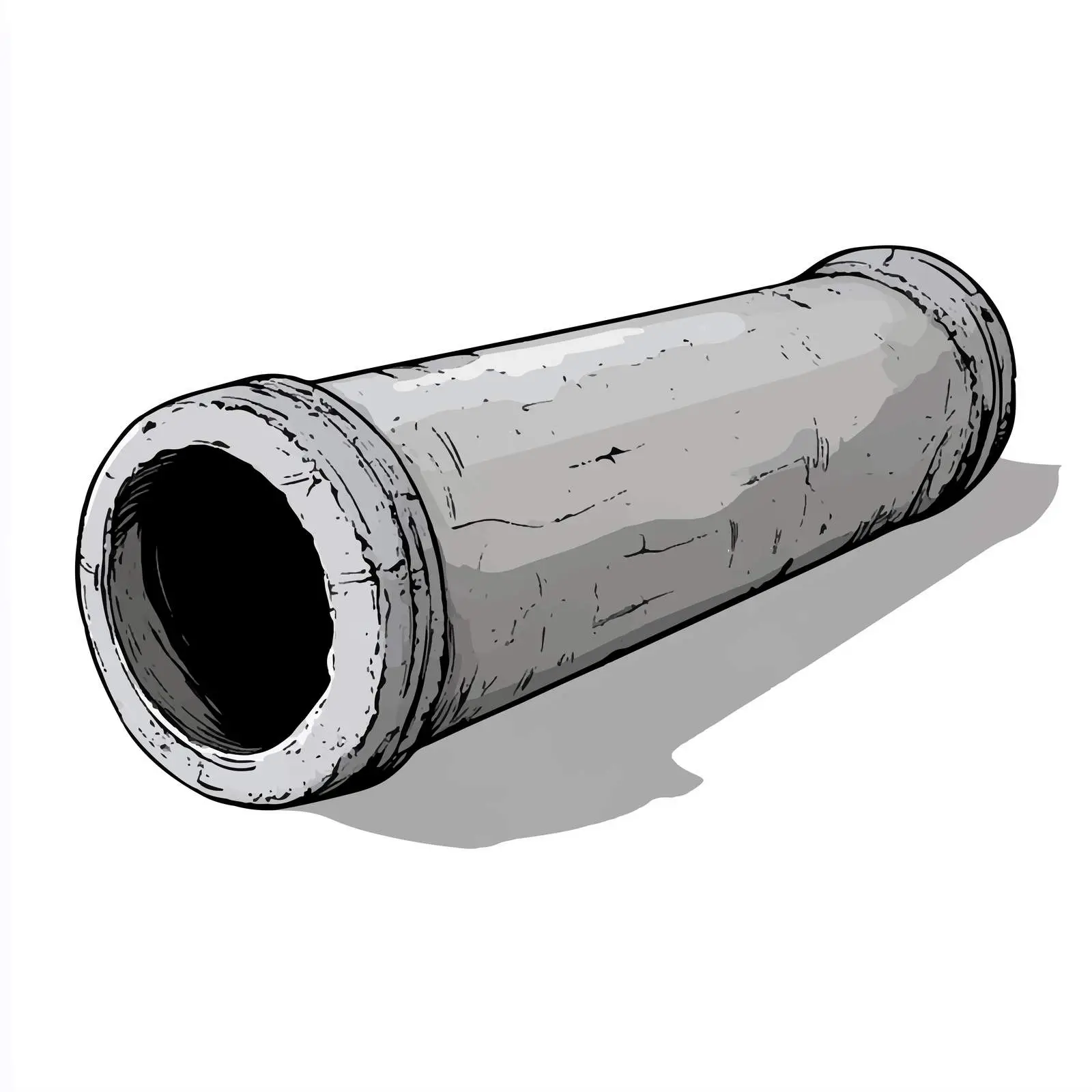 Hand-Drawn Cartoon Cement Pipe Vector — free download from Dotvec