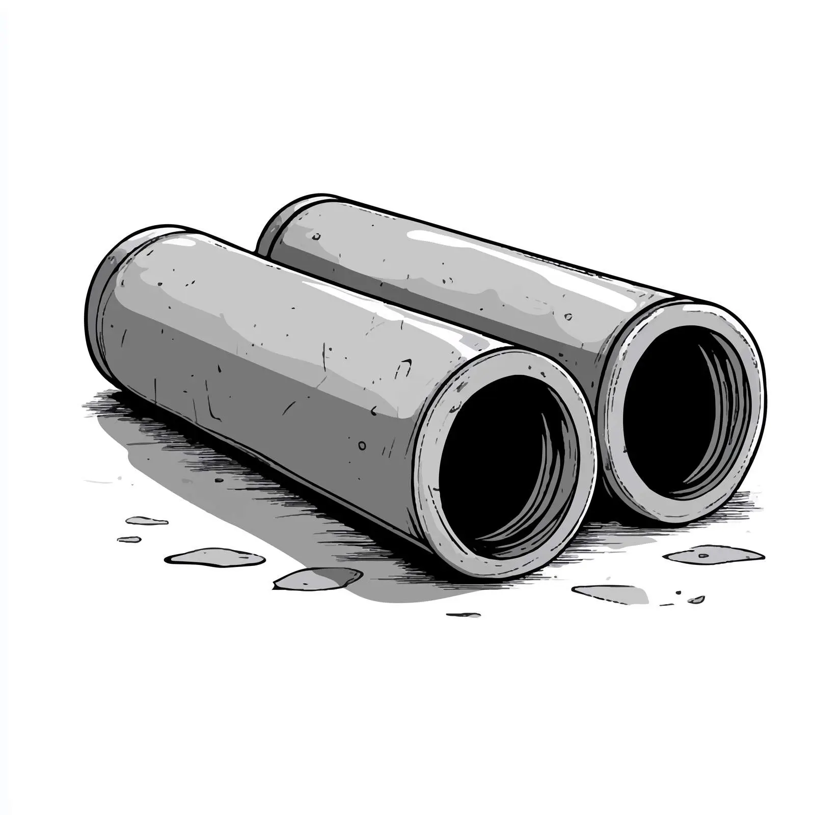 Hand-Drawn Cartoon Cement Pipe Vector — free download from Dotvec