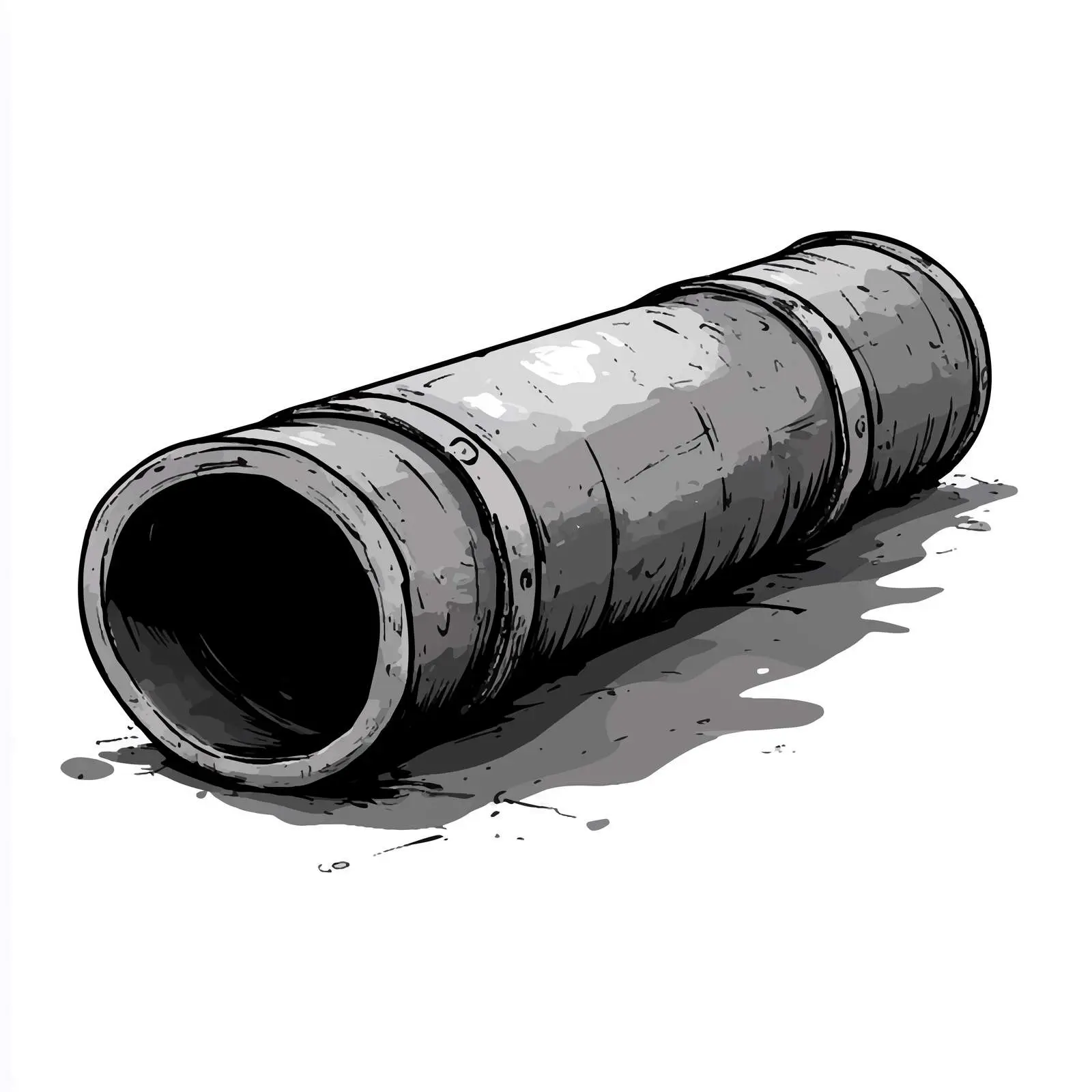 Cartoon Style Cement Pipe Vector — free download from Dotvec