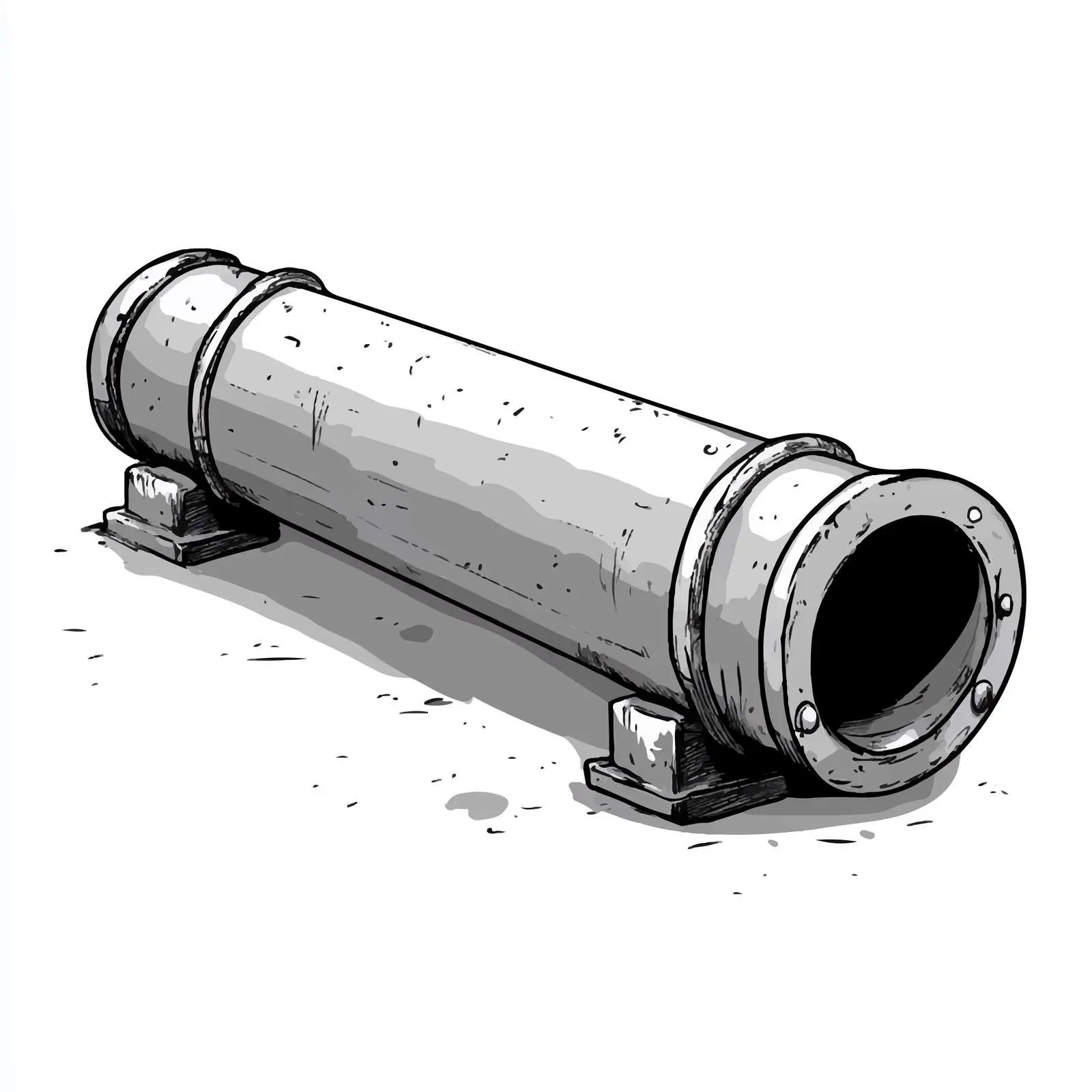 Hand-Drawn Cartoon Cement Pipe Vector — free download from Dotvec
