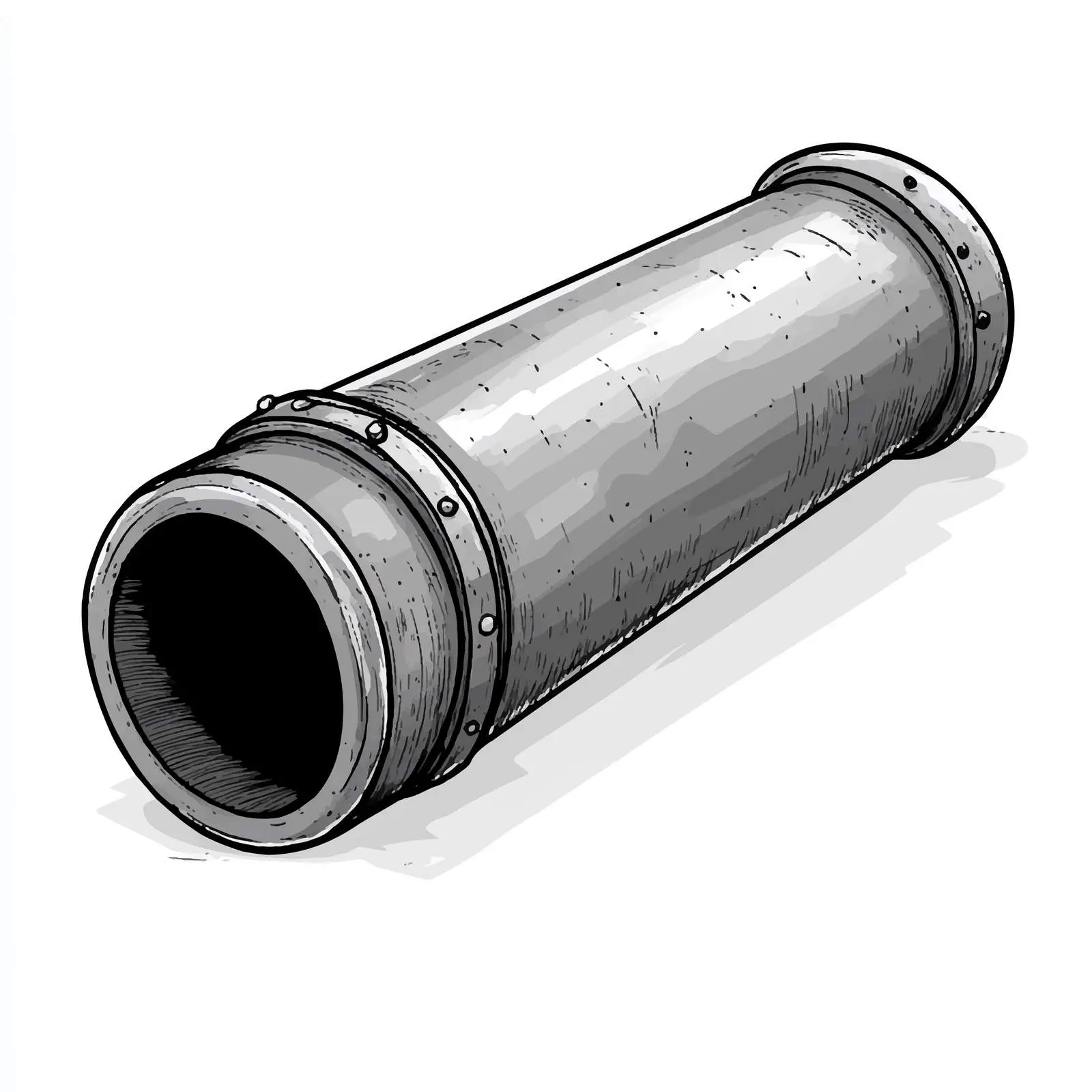 Hand-Drawn Cartoon Cement Pipe Illustration — free download from Dotvec