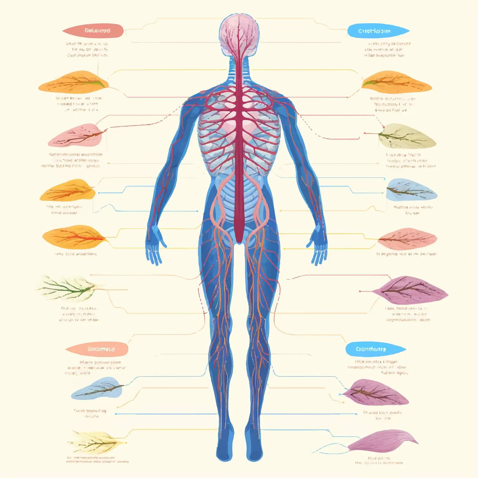 Central and Peripheral Nervous System Diagram — free download from Dotvec
