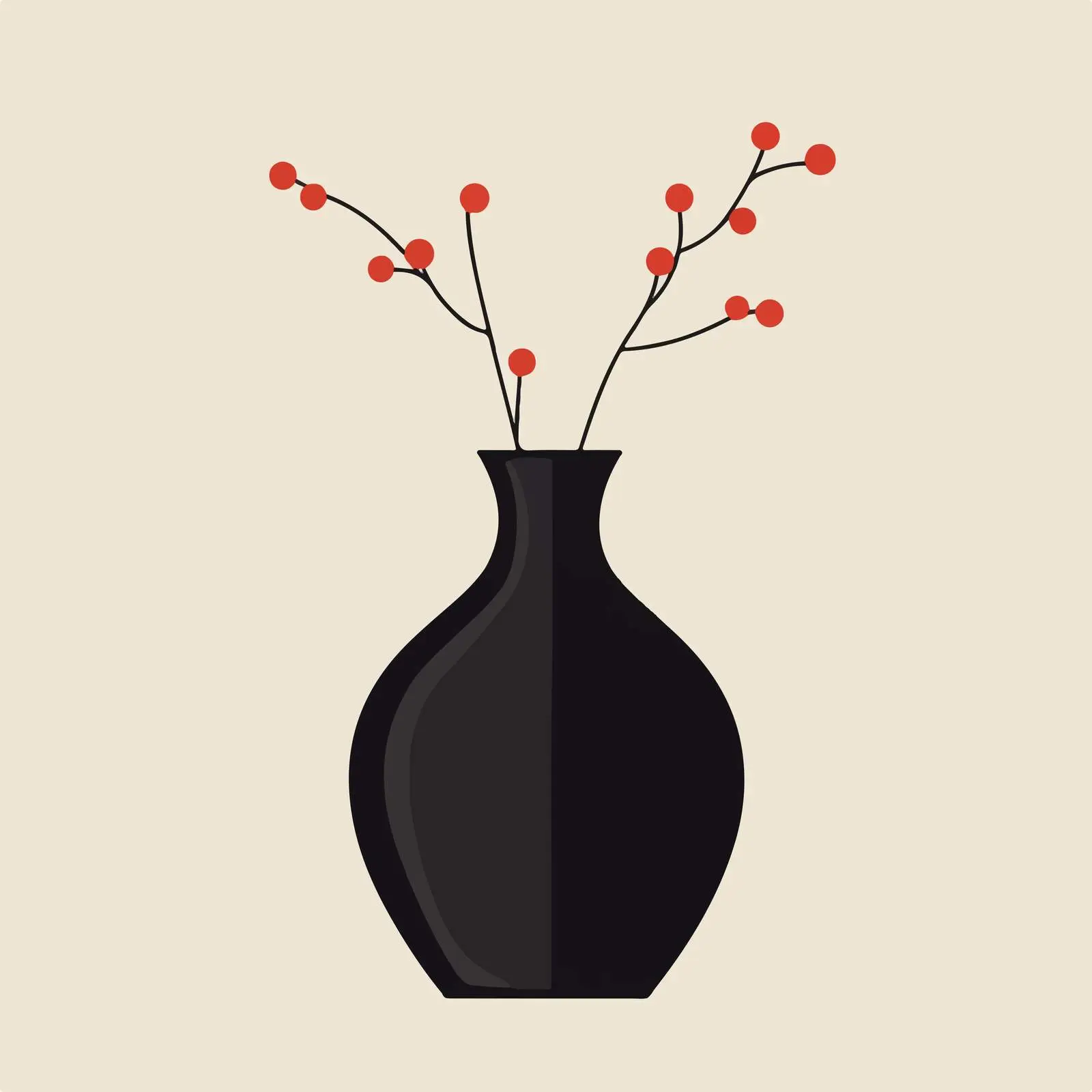 Flat Ceramic Vase Vector Illustration — free download from Dotvec