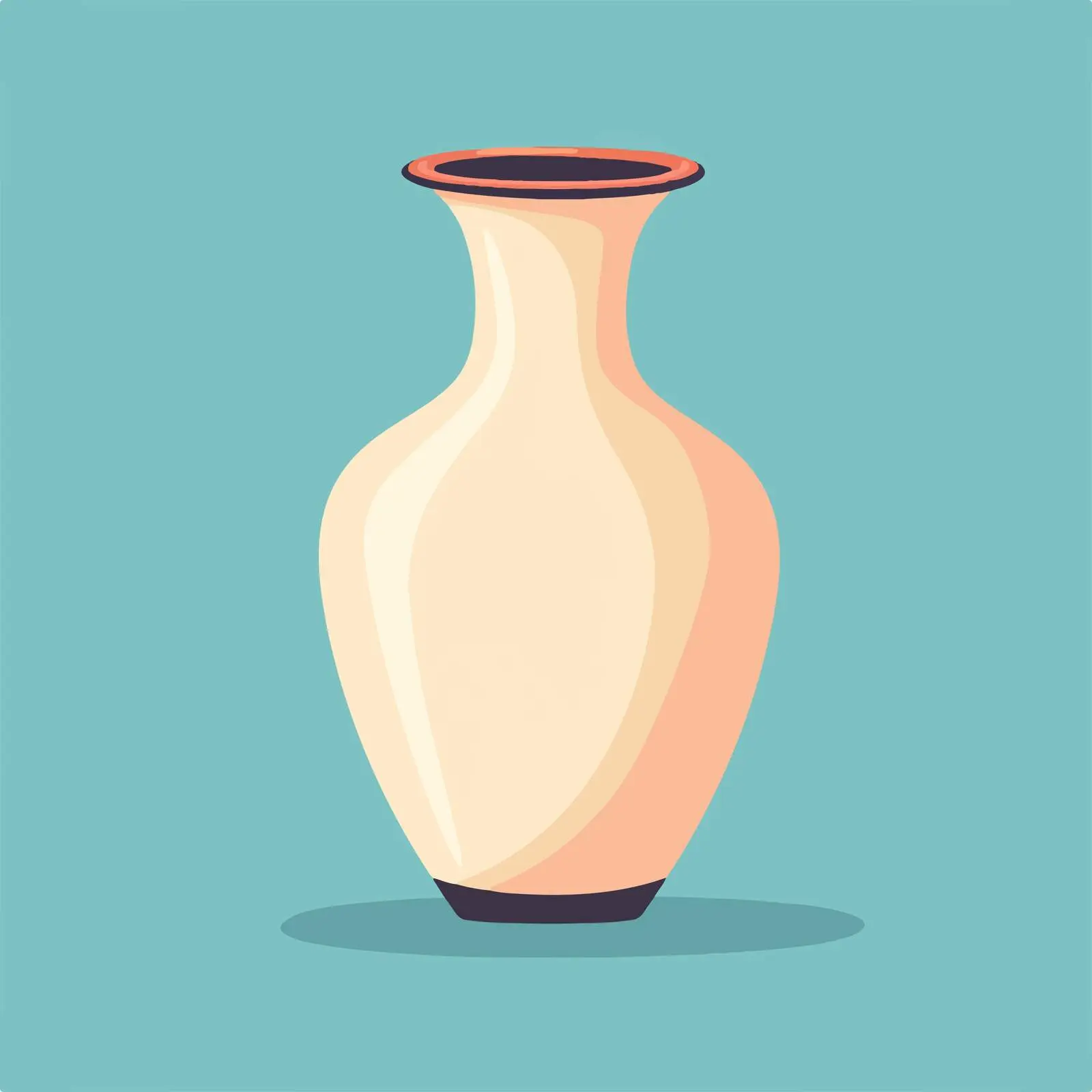 Flat Ceramic Vase Vector Illustration — free download from Dotvec