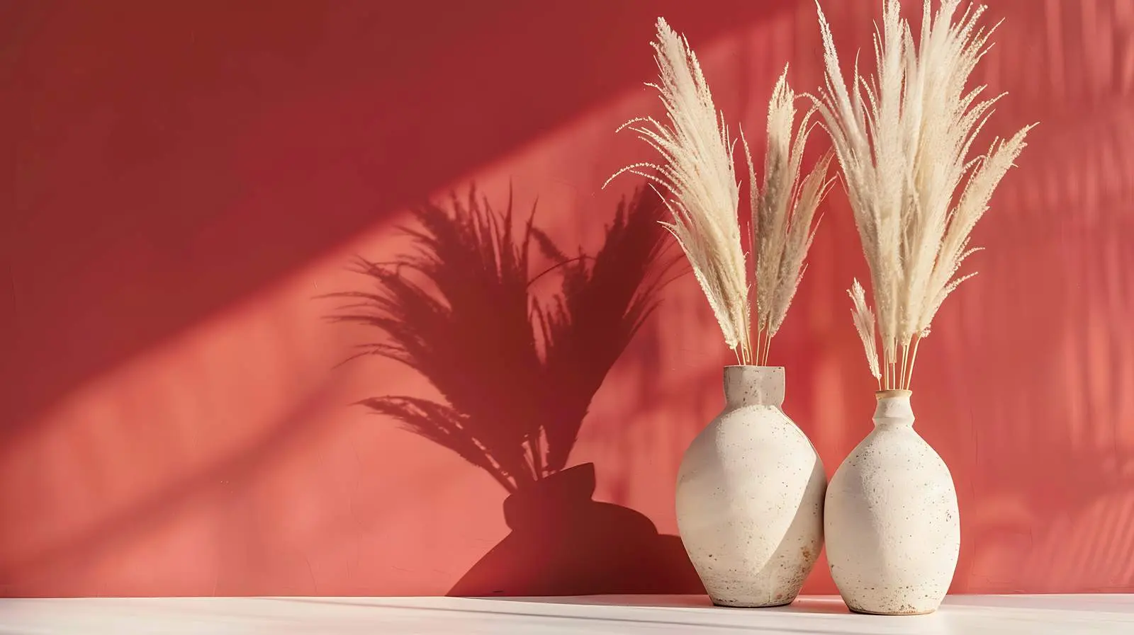 Ceramic Vases with Dried Pampas Grass Bouquet — free download from Dotvec