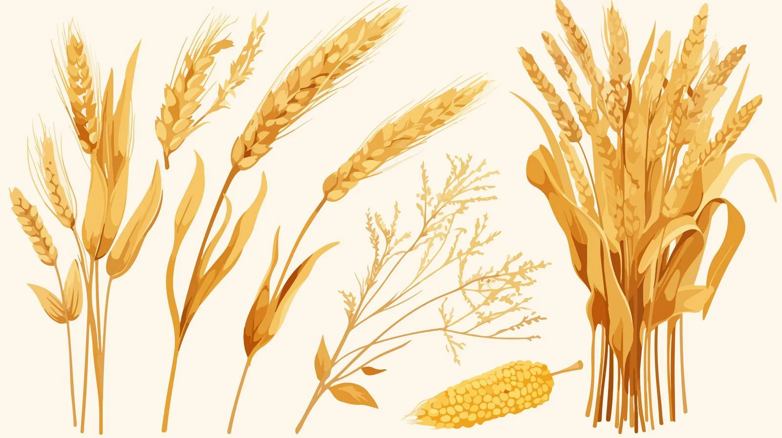 Diverse Cereal Crops Field Agriculture Scene — free download from Dotvec