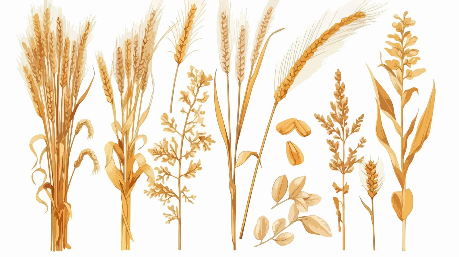 Diverse Cereal Crops Panorama — free download from Dotvec