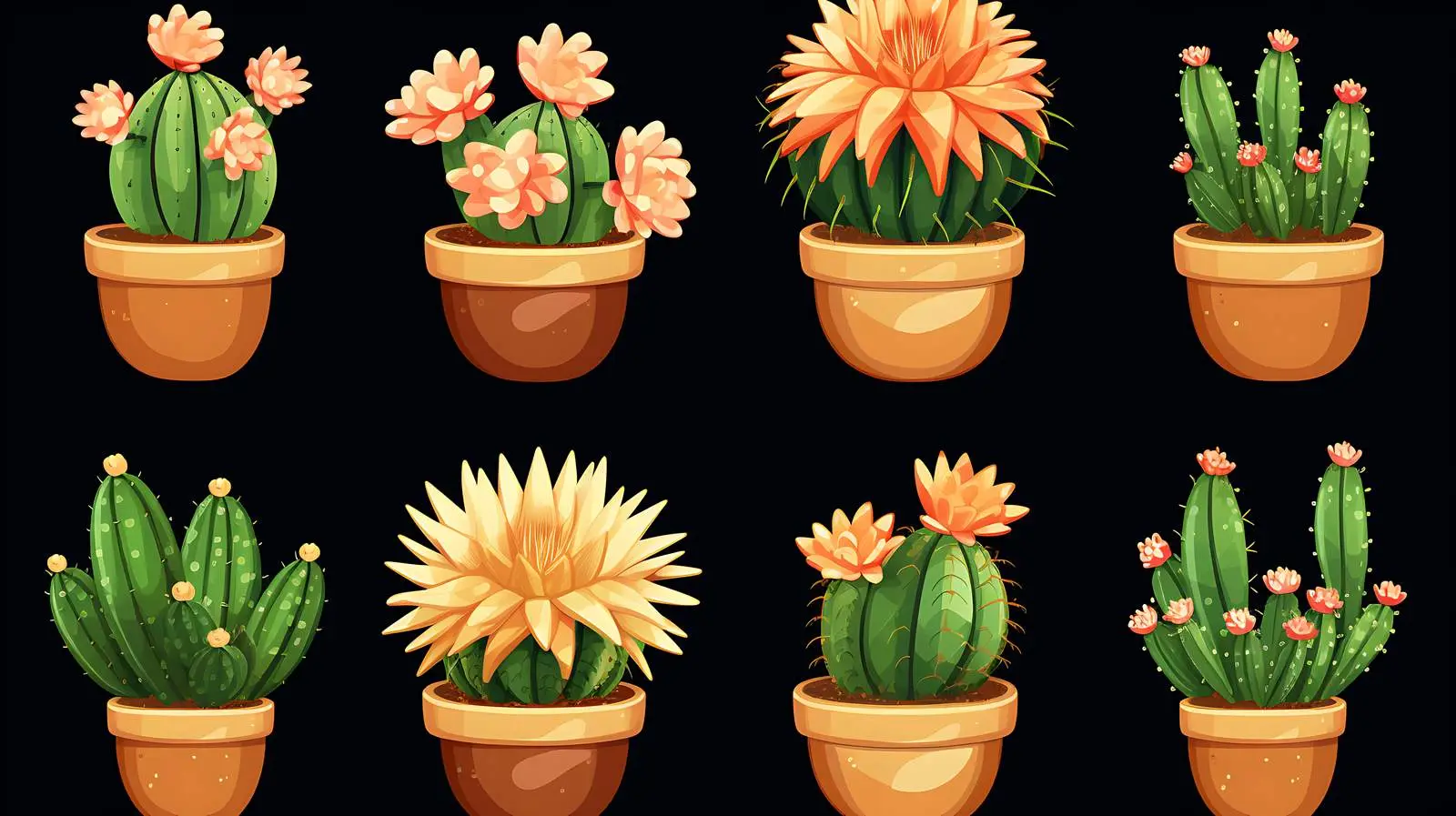 Cereus Cactus in Pot on White Background — free download from Dotvec