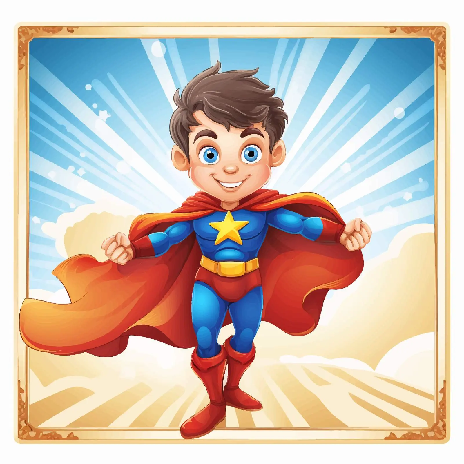 Superhero Boy Certificate Template Illustration — free download from Dotvec