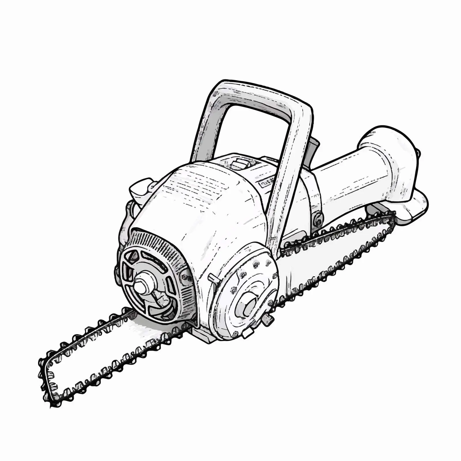 Chain Saw Outline Vector Illustration – free diy tools image from Dotvec