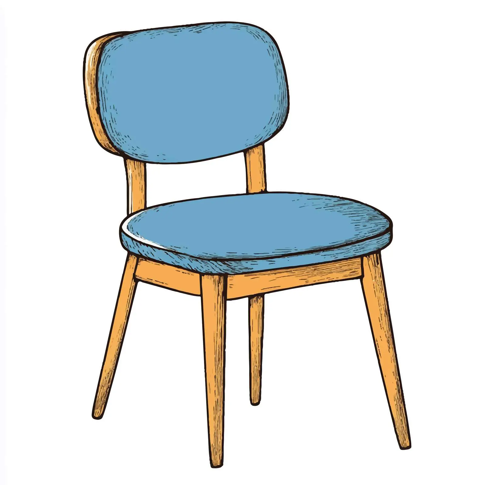 Hand-Drawn Cartoon Chair Illustration – free stylized chair image from Dotvec