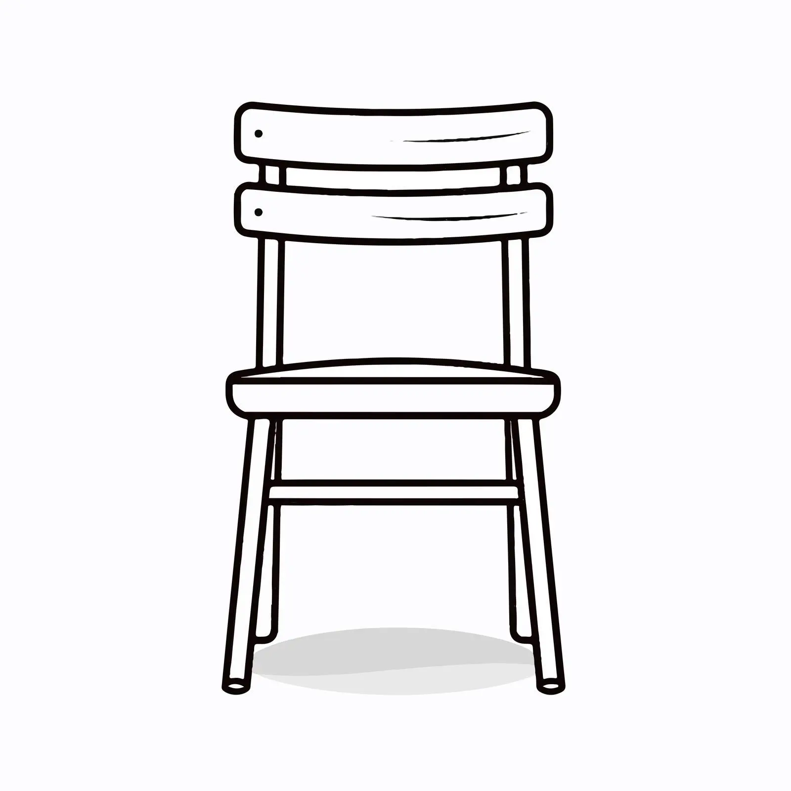 Line Art Chair Vector Illustration on White Background – free stylized chair image from Dotvec