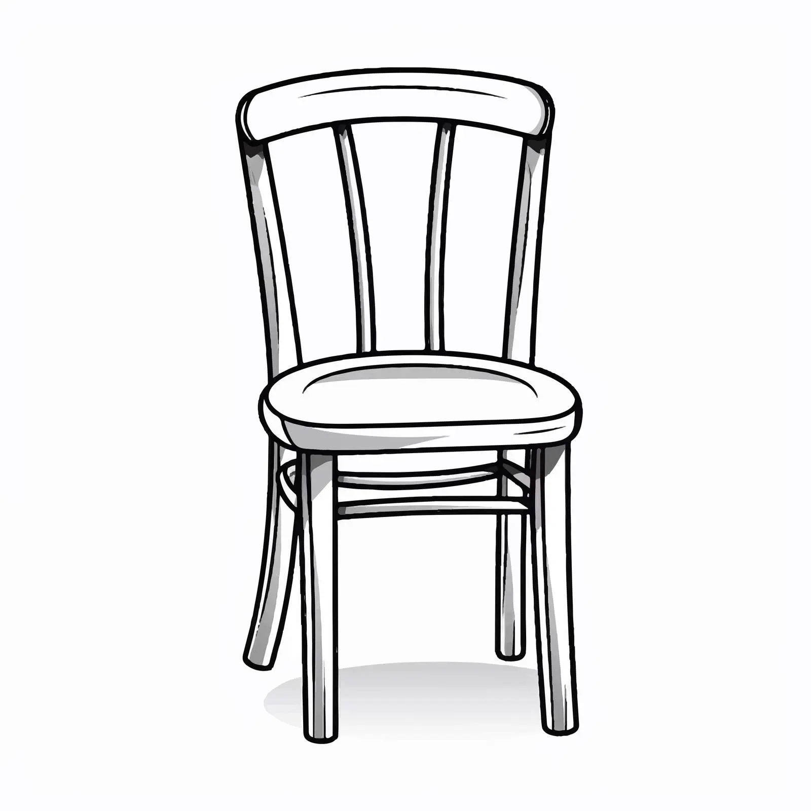 Outline Vector Illustration of Chair on White Background – free outline drawing image from Dotvec
