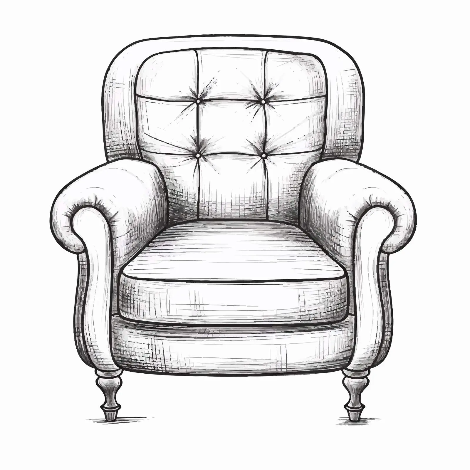 Hand-Drawing Sketch of a Chair Vector Illustration — free download from Dotvec