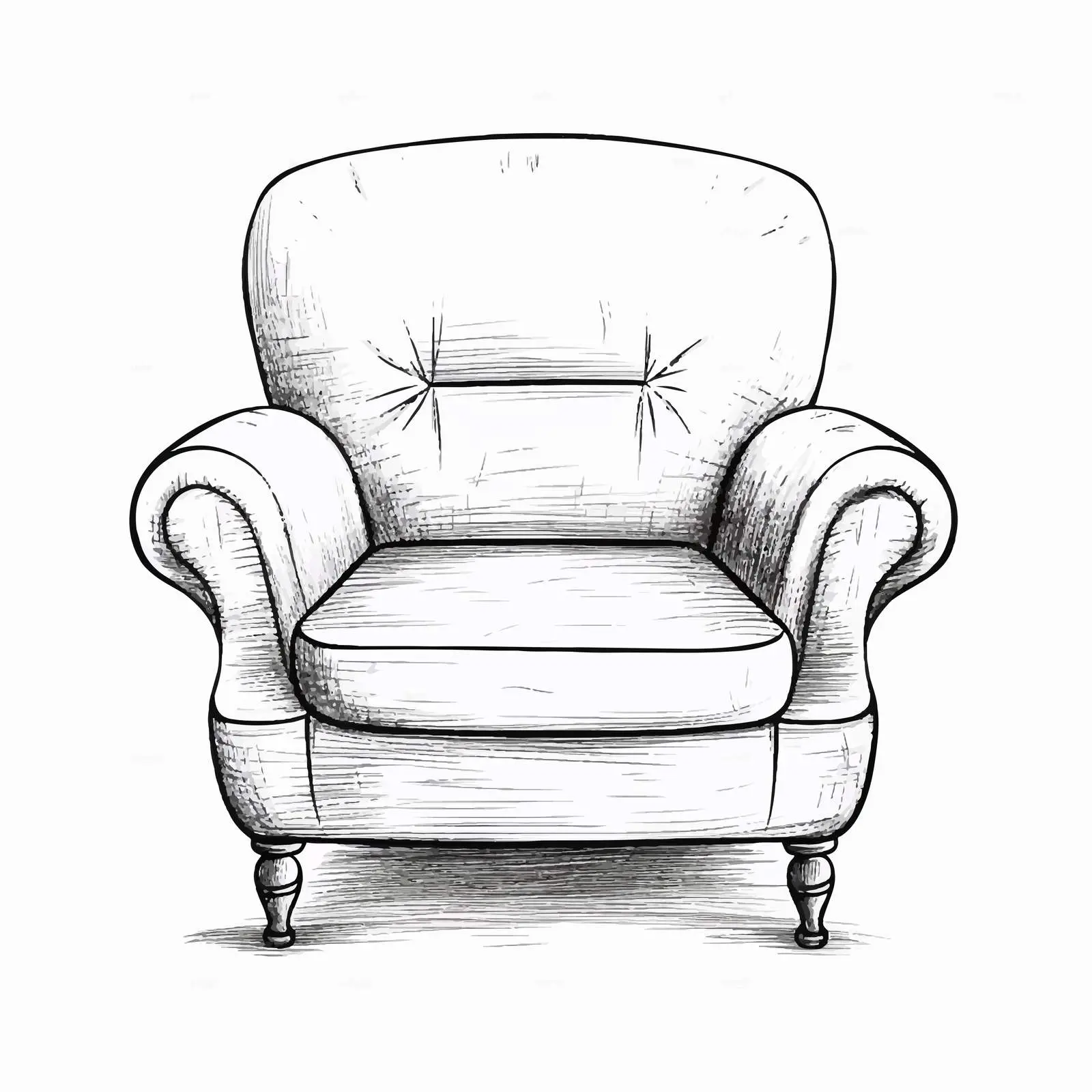 Hand-Drawn Vector Chair Illustration on White Background — free download from Dotvec