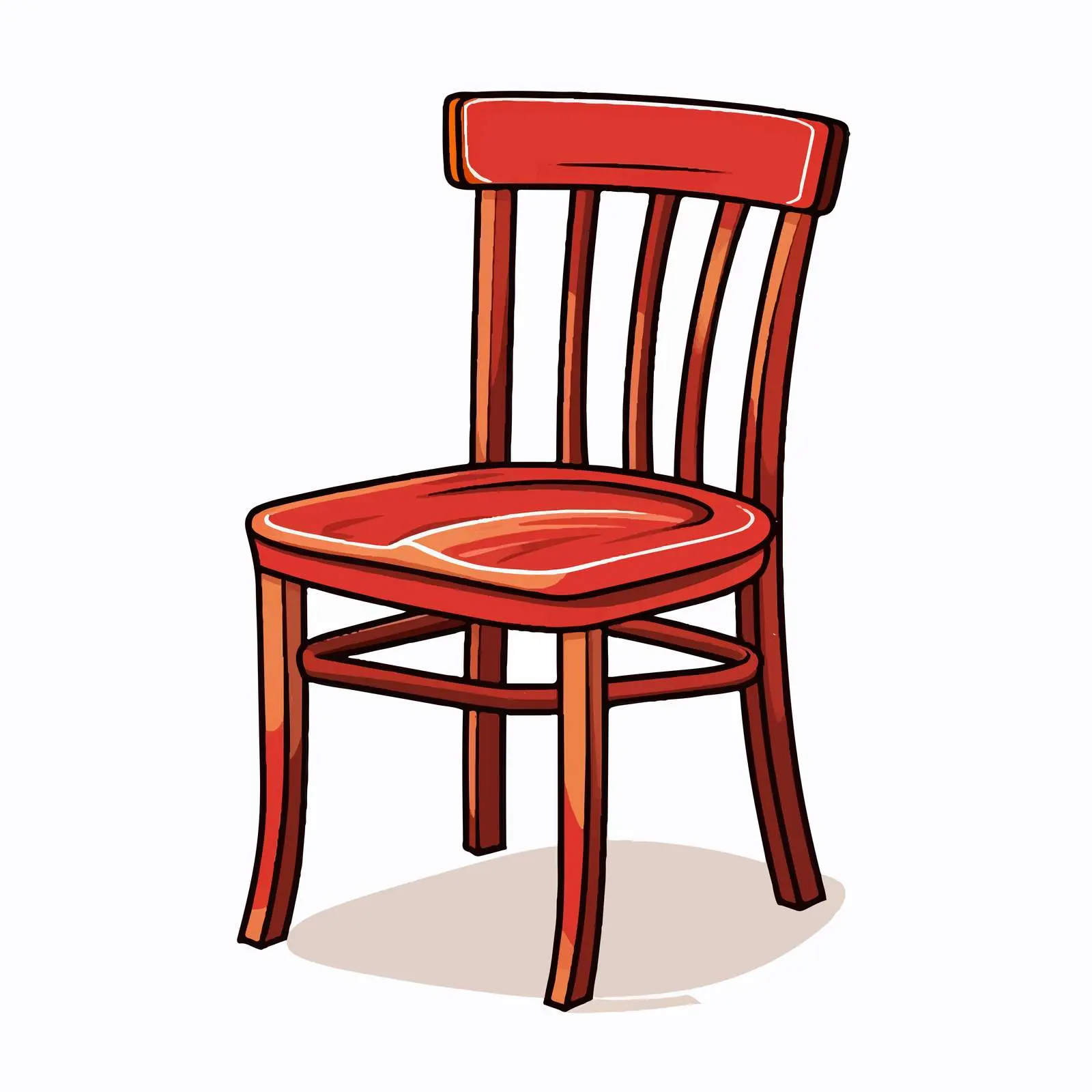 Cartoon Vector Chair Illustration on White Background – free stylized chair image from Dotvec