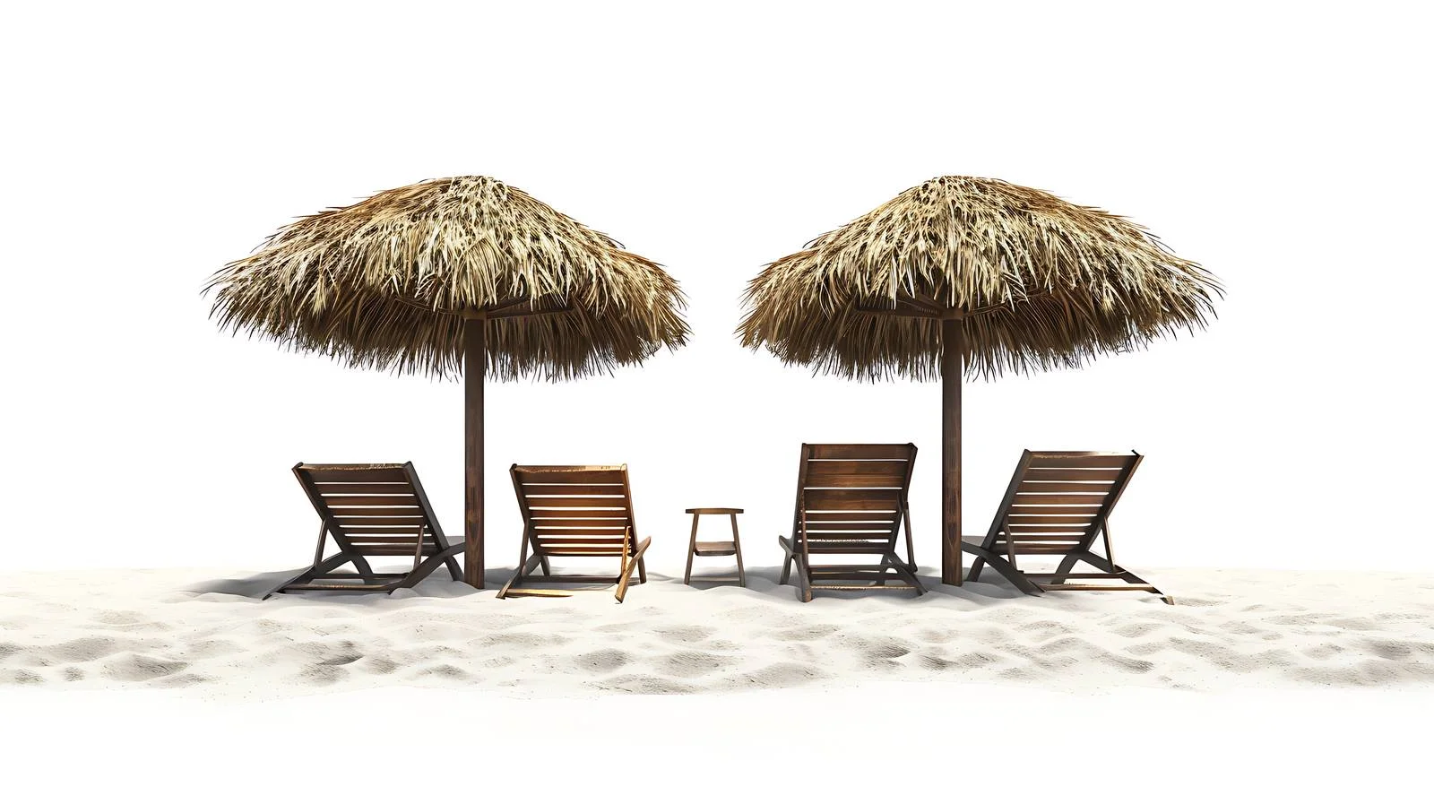 Tropical Beach Chairs and Umbrellas Scene — free download from Dotvec