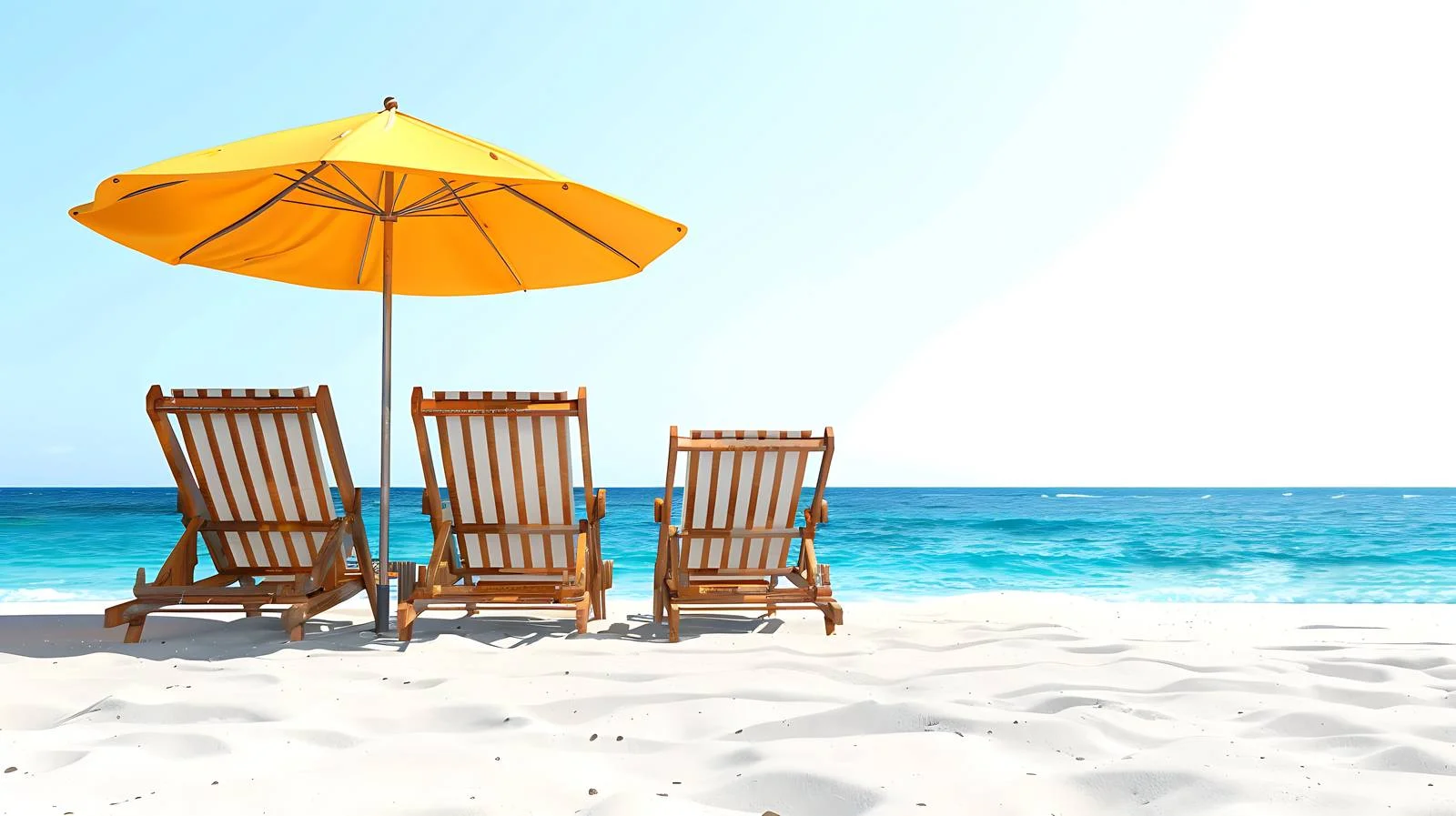 Tropical Beach Chairs and Umbrellas — free download from Dotvec