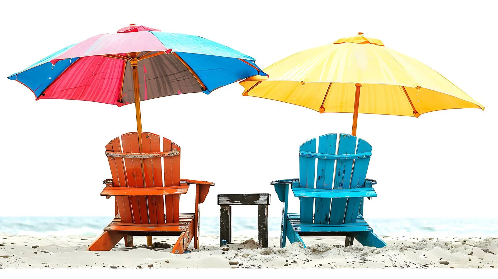 Tropical Beach Chairs and Umbrellas — free download from Dotvec