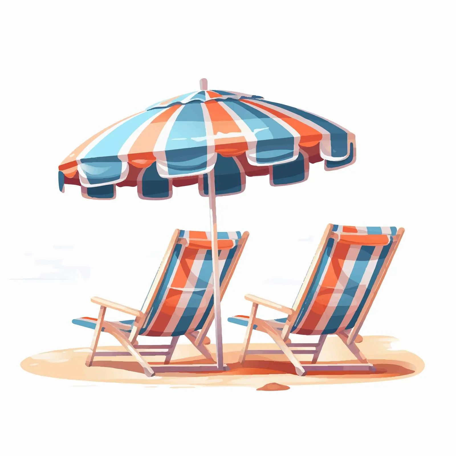 Luxury Beach Resort with Chaise Lounges and Umbrellas — free download from Dotvec