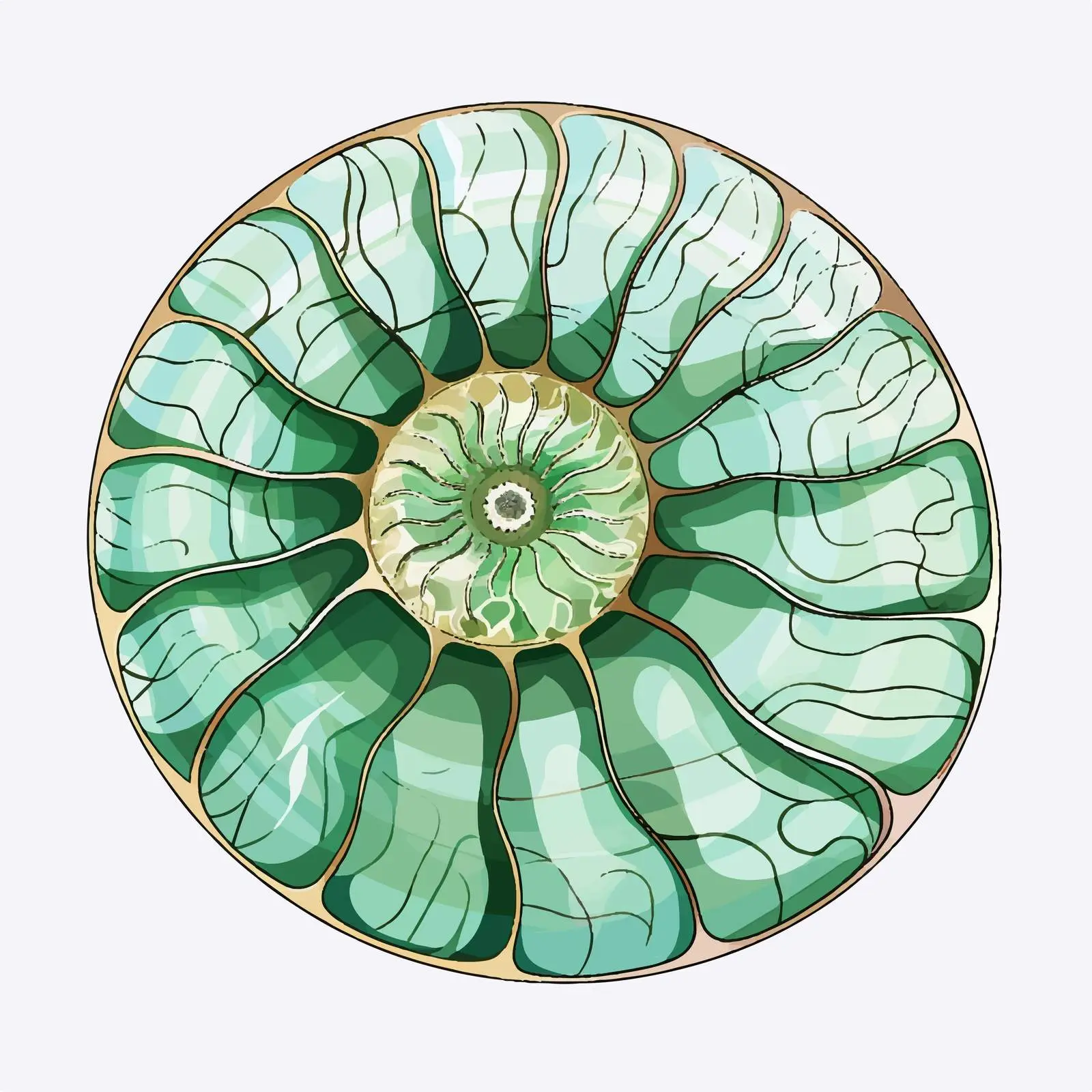 Chambered Nautilus Silhouette on Transparent Background – free underwater design image from Dotvec