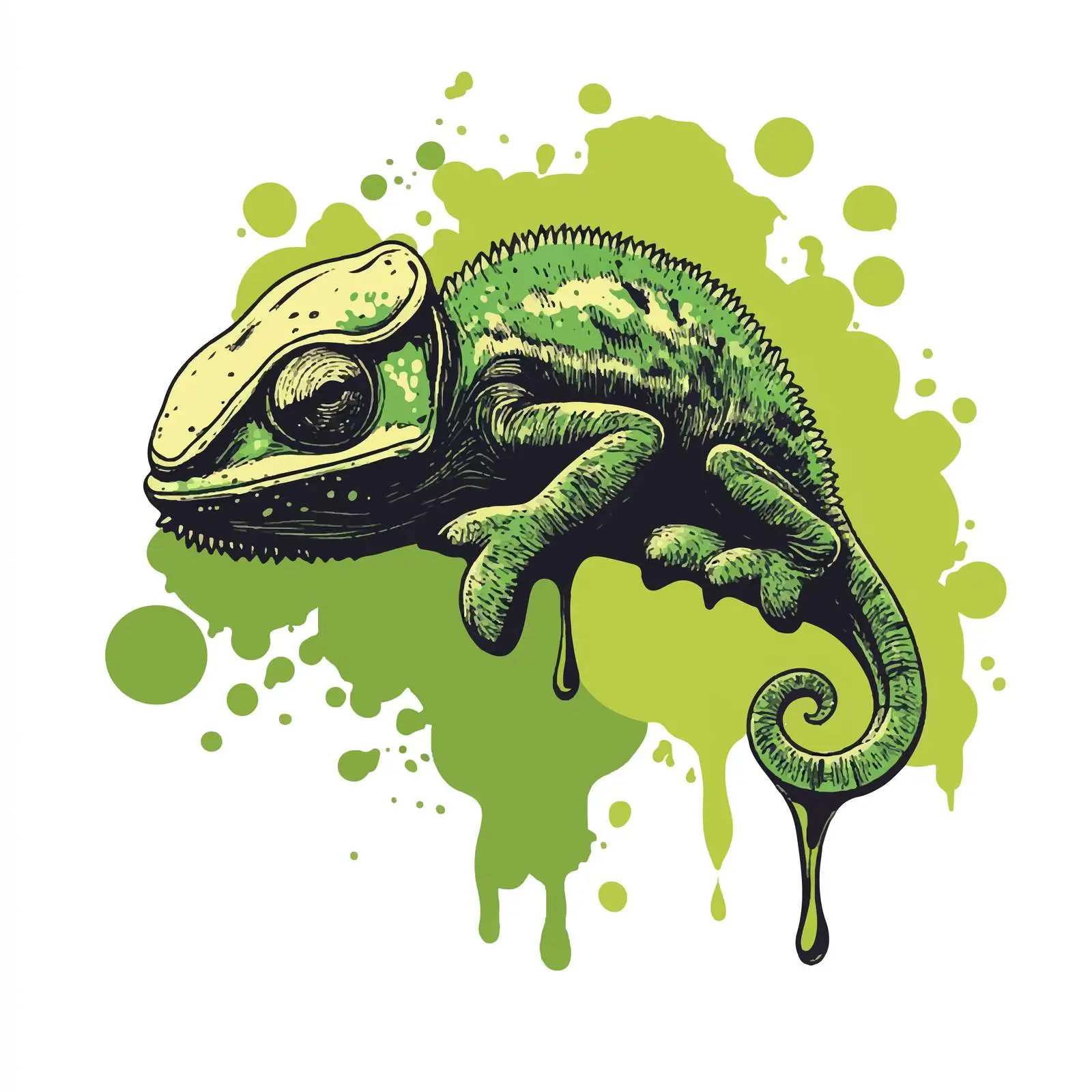 Hand-Drawn Chameleon Sketch — free download from Dotvec
