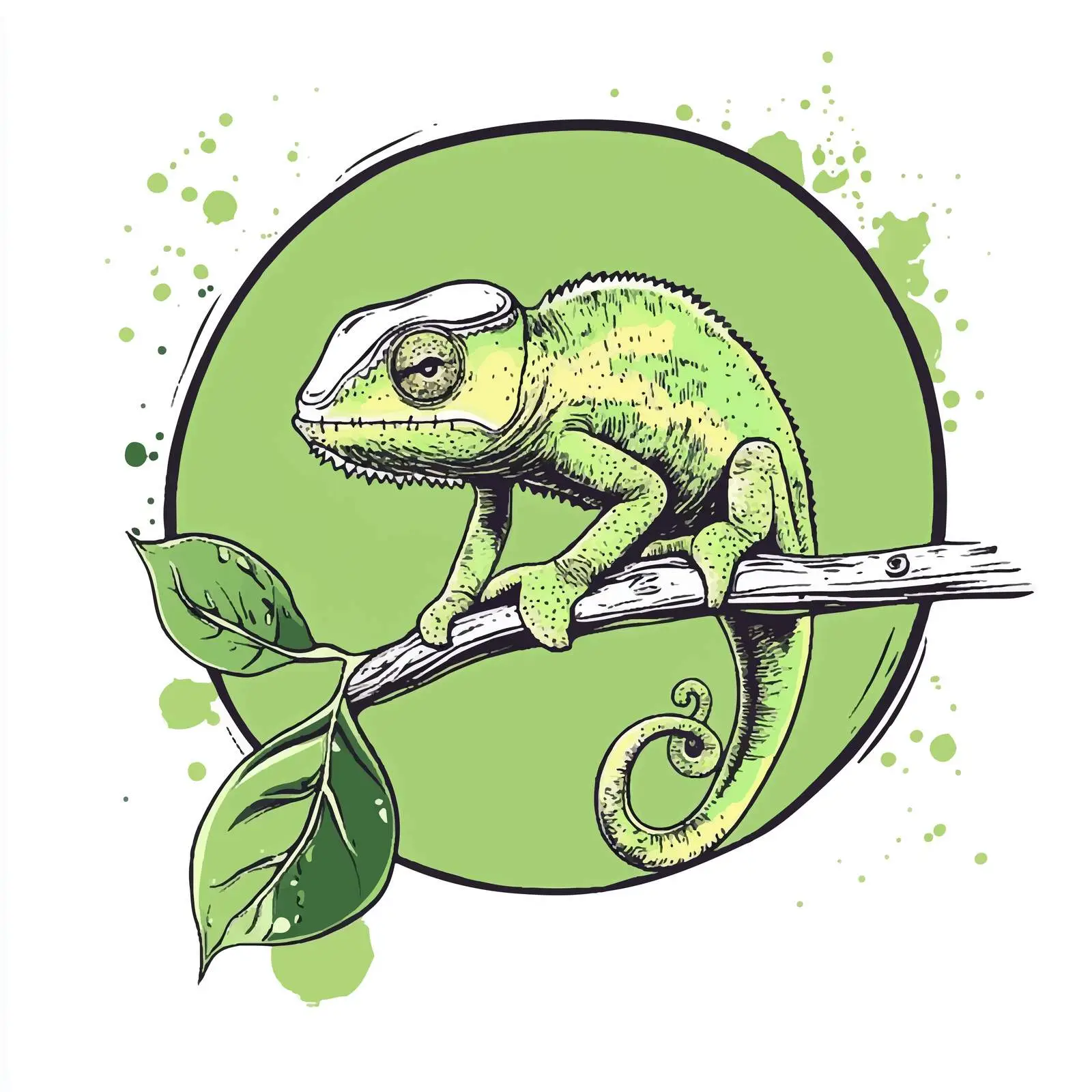 Hand-Drawn Chameleon Sketch Illustration — free download from Dotvec