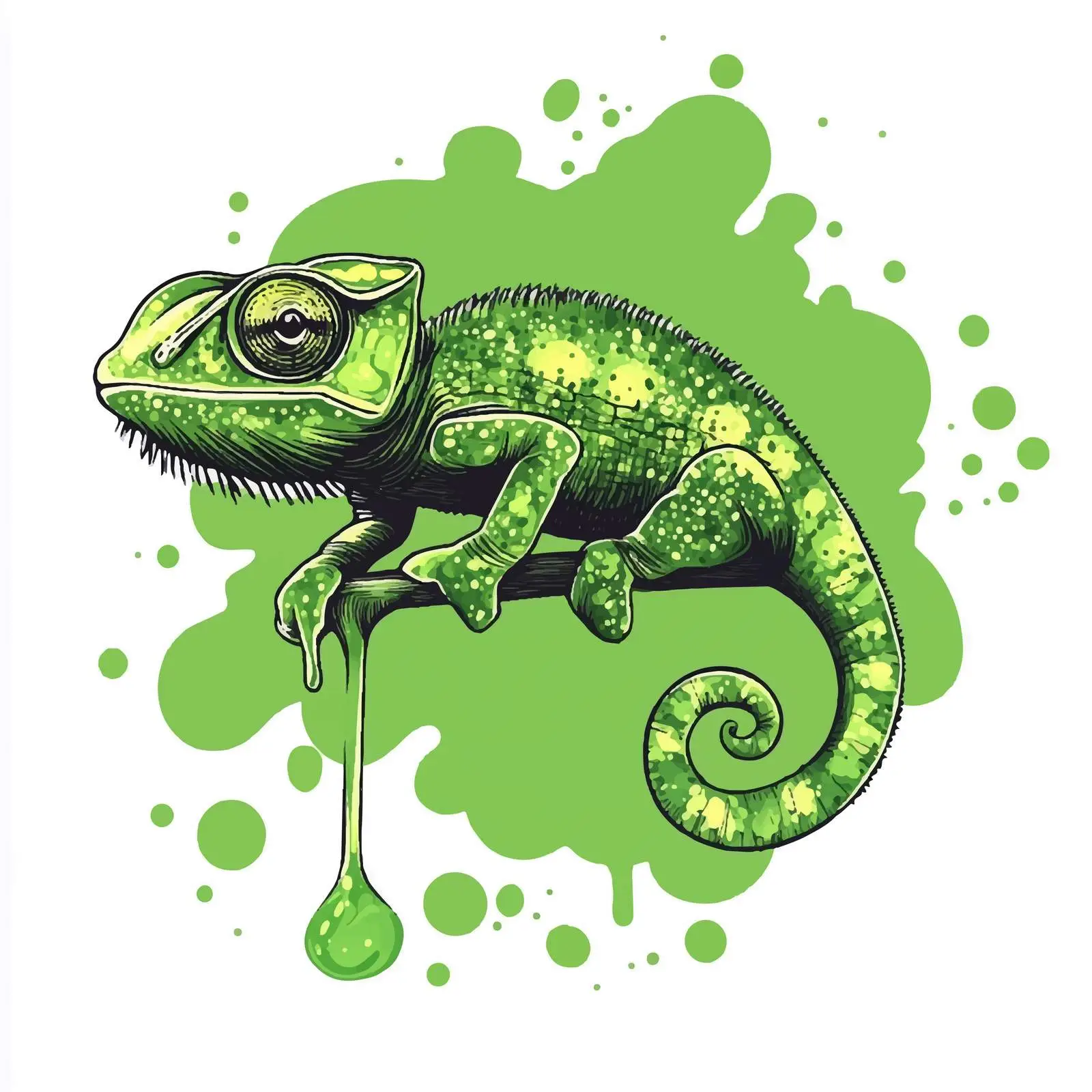 Hand-Drawn Chameleon Sketch Illustration — free download from Dotvec