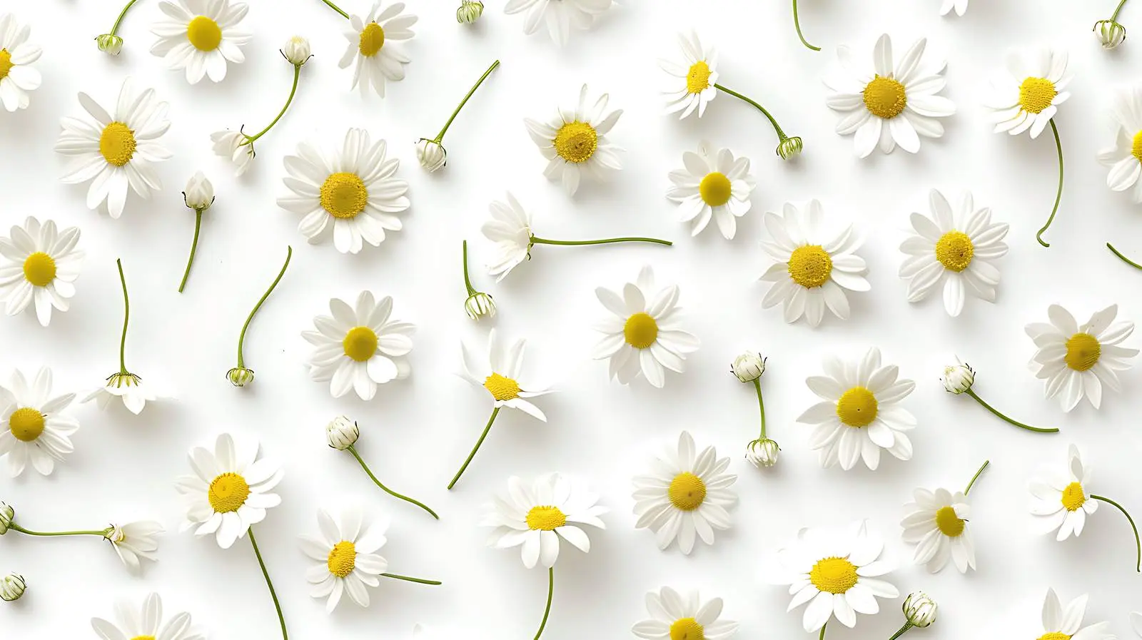 Chamomile Daisy Flower Buds Pattern Background — free download from Dotvec