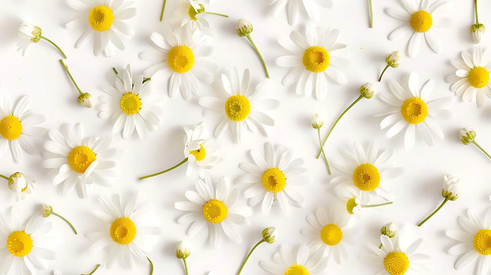 Chamomile Daisy Flower Buds Pattern Background — free download from Dotvec