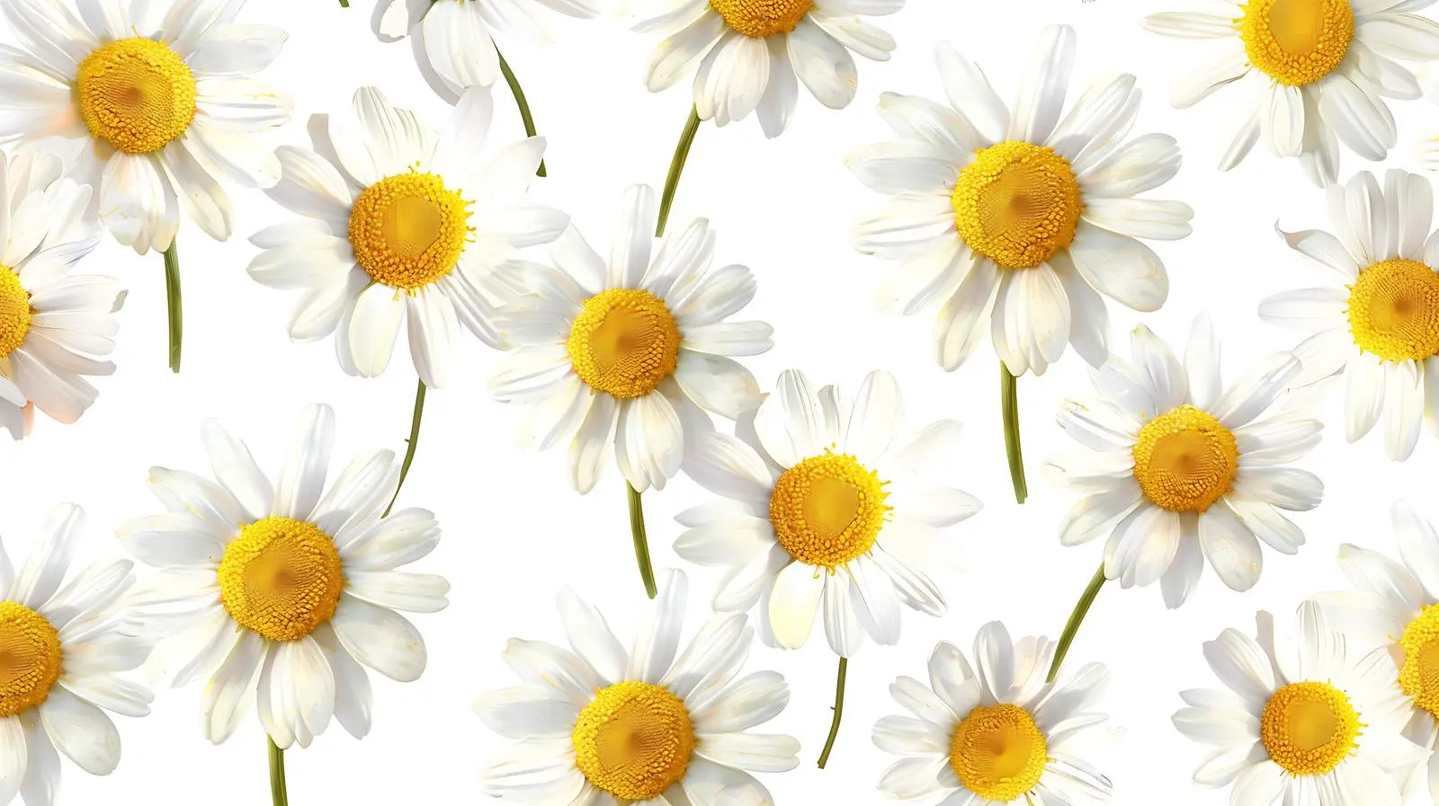 Chamomile Daisy Flower Buds Pattern Background – free drawn image from Dotvec