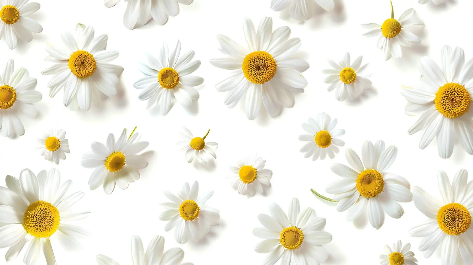 Chamomile Daisy Flower Pattern Background Design – free drawn image from Dotvec