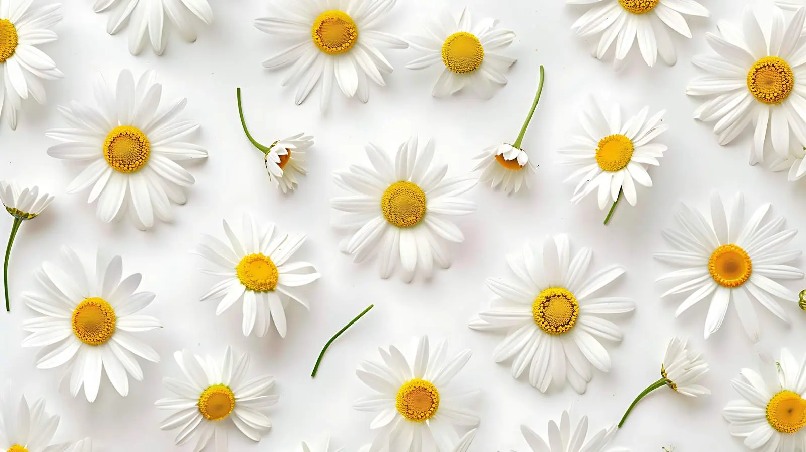 Chamomile Daisy Flowers Pattern on White Background — free download from Dotvec