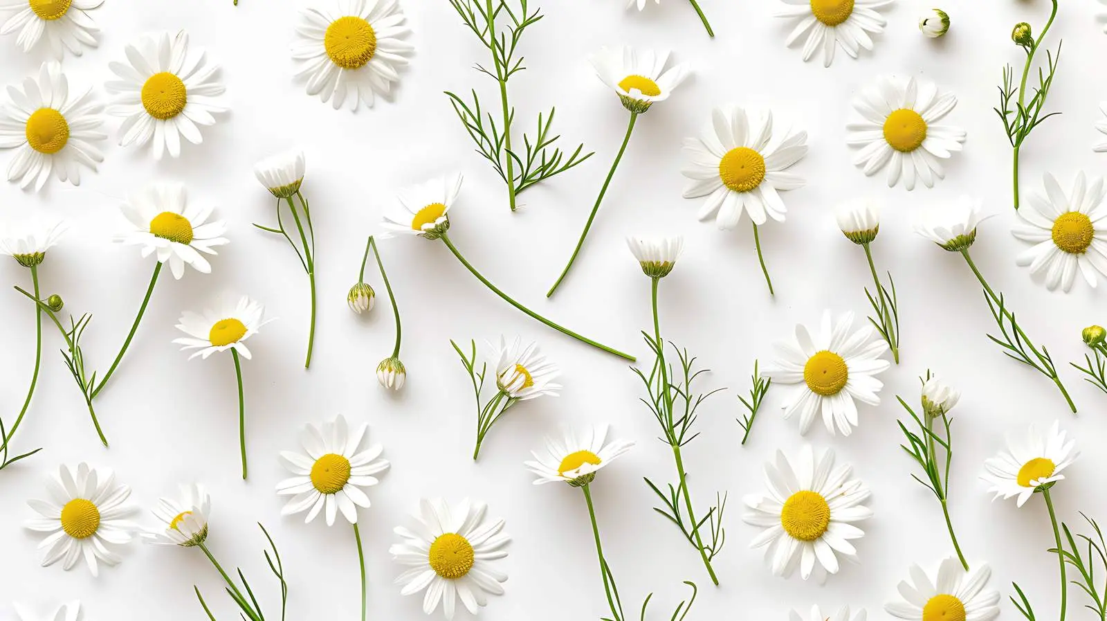Chamomile Daisy Flower Pattern on White Background — free download from Dotvec