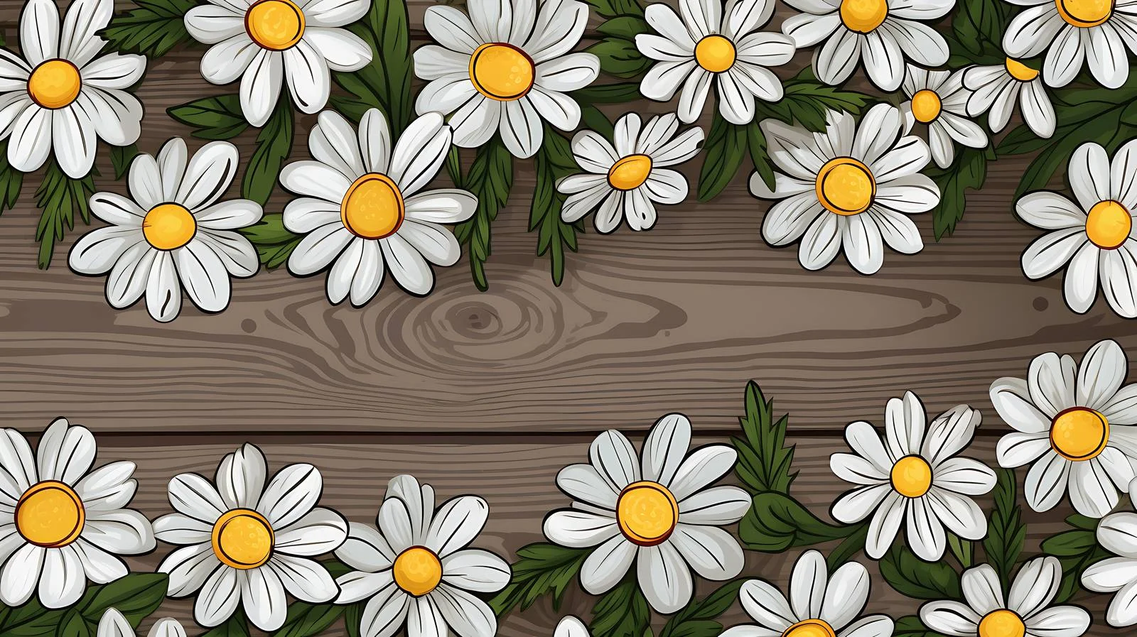 Chamomile on Gray Wooden Background — free download from Dotvec