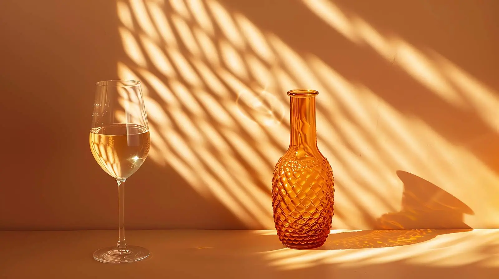 Champagne Glass and Vase on Warm Background – free settings image from Dotvec