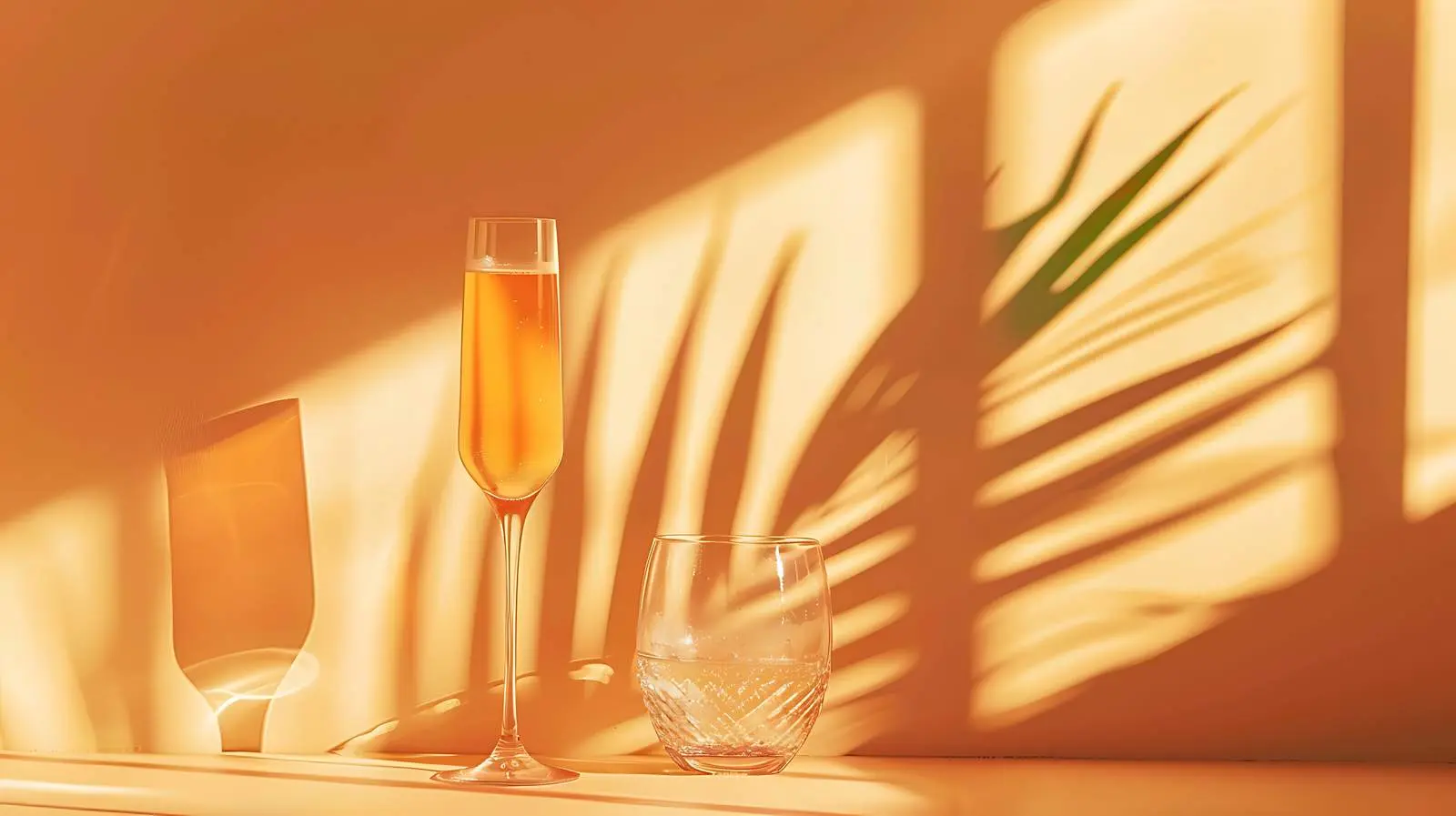 Champagne Glass and Vase on Warm Background — free download from Dotvec