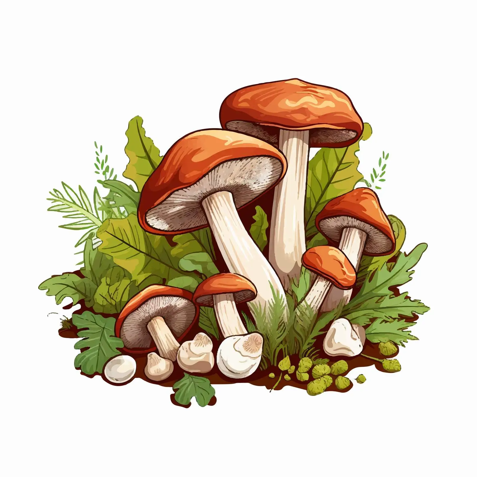 Champignon Mushroom Composition Vectors — free download from Dotvec