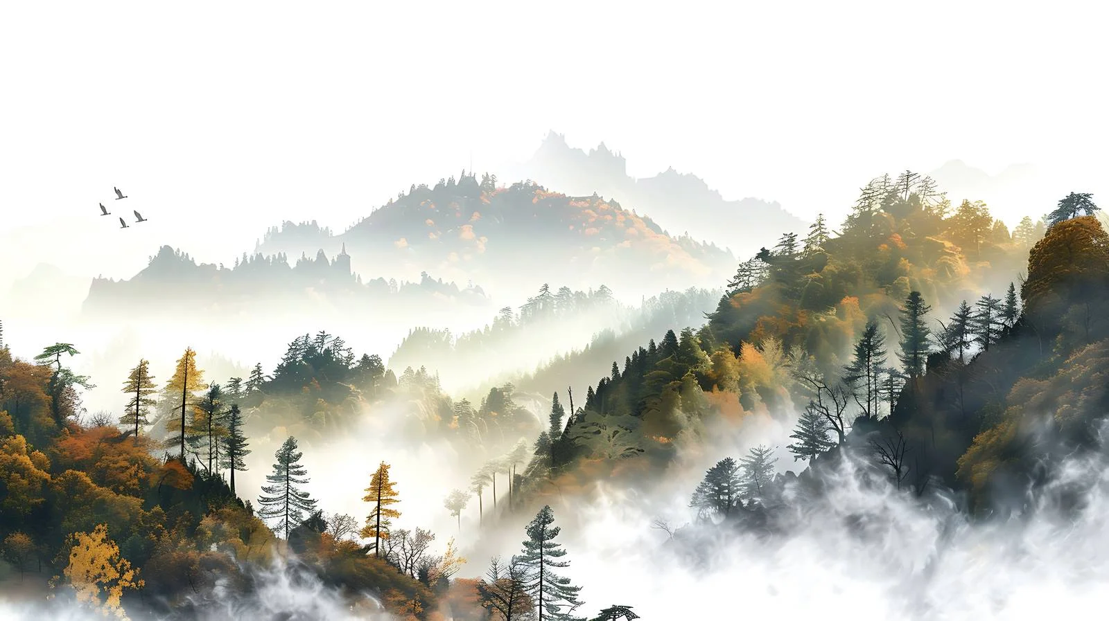 Autumn Morning Scenery Changzhi Isolated — free download from Dotvec