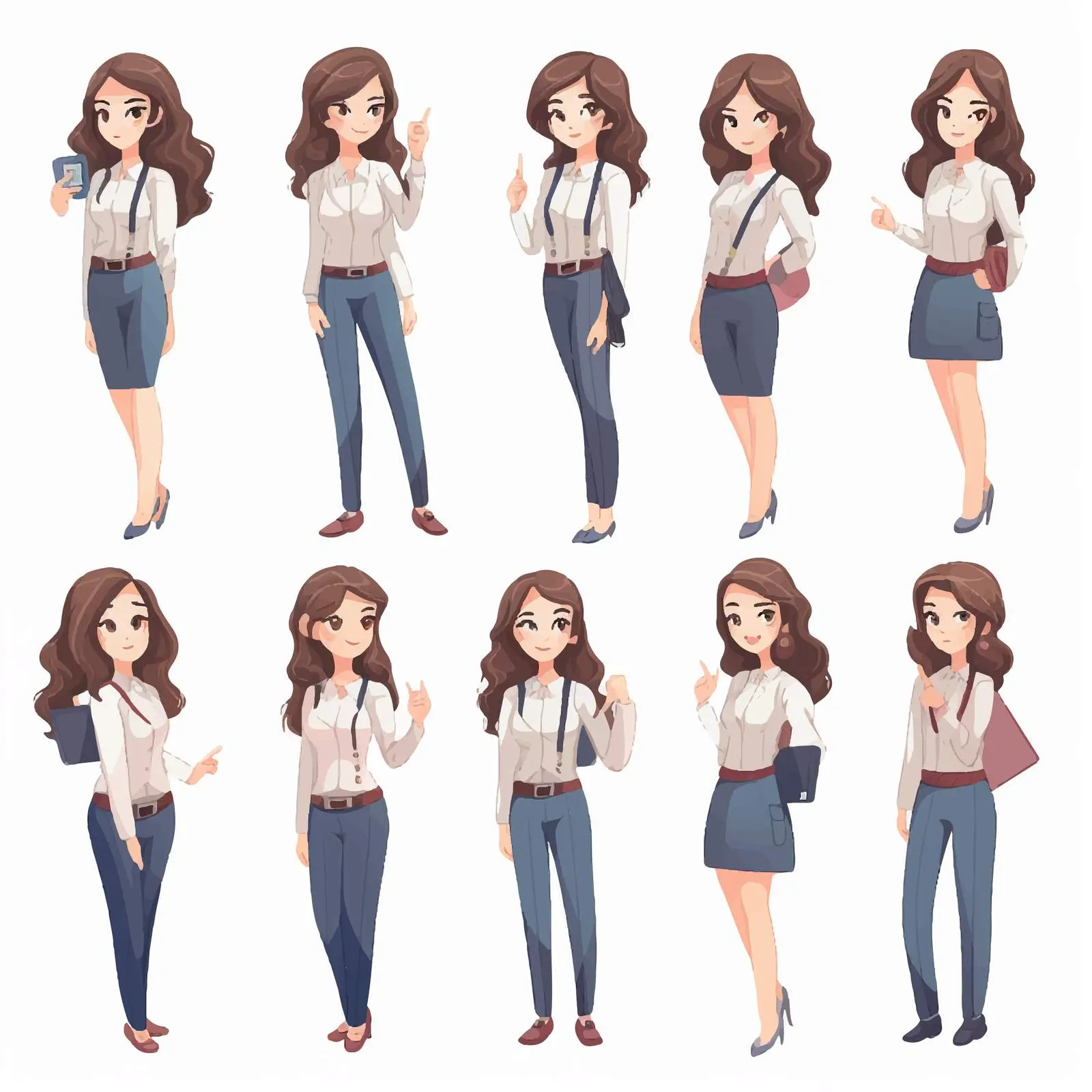 Full Length Cartoon Office Staff Character Animation — free download from Dotvec