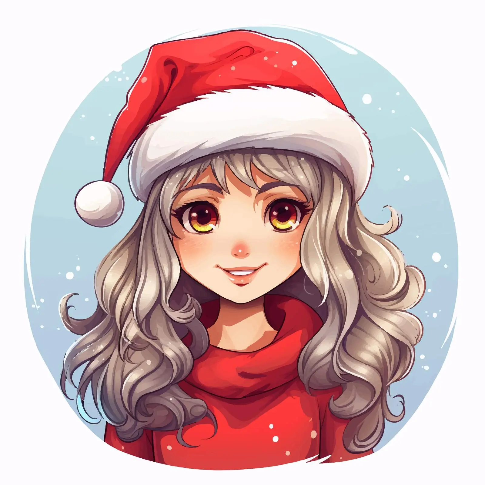 Beautiful Girl in Santa Hat for Christmas — free download from Dotvec