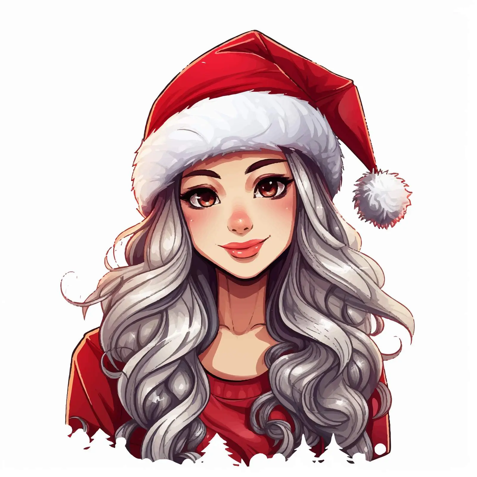 Beautiful Girl in Santa Hat Vector Design — free download from Dotvec