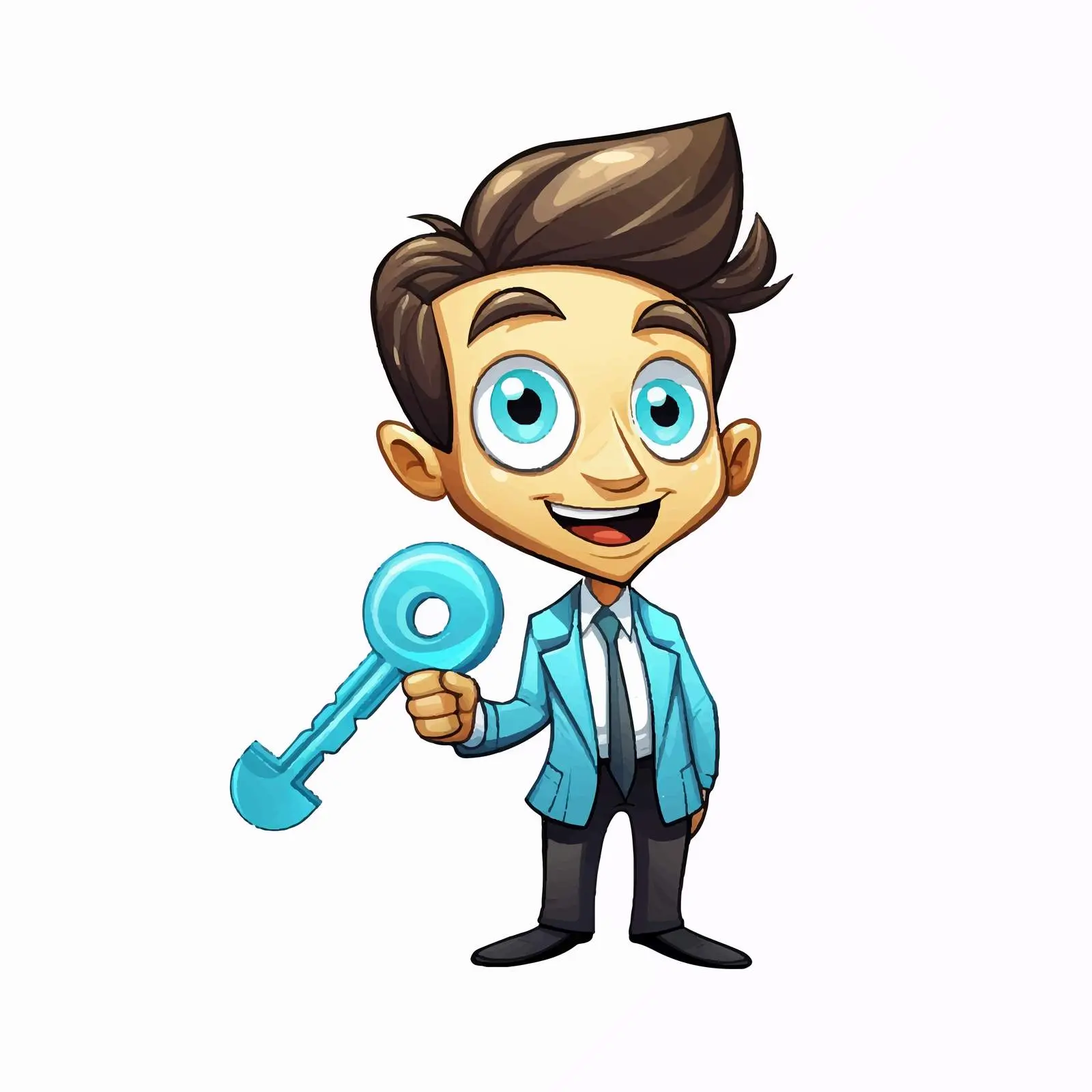 Character Key Secure Protection Vector Illustration — free download from Dotvec