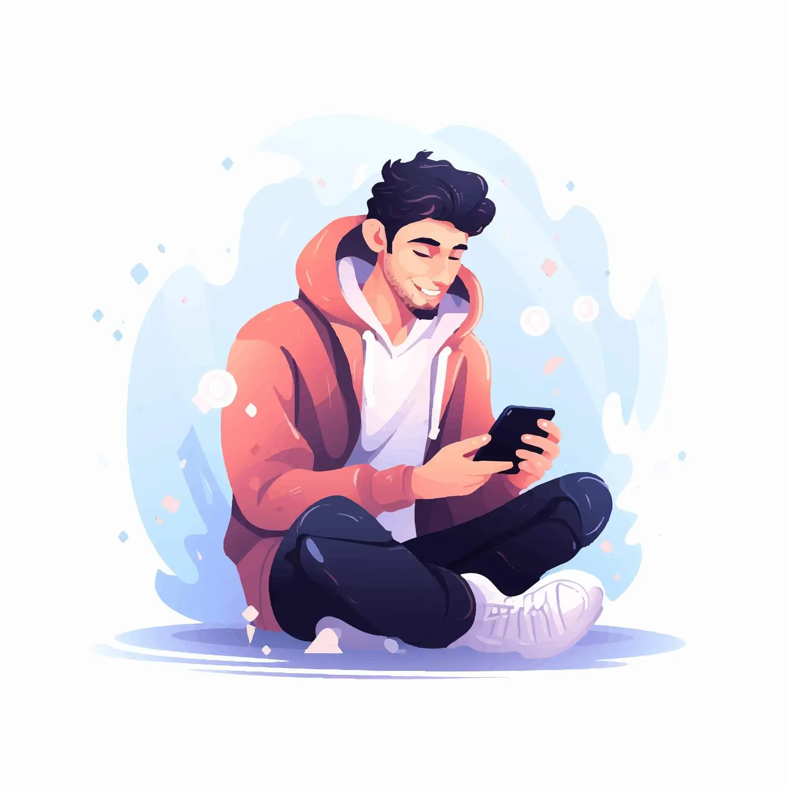 Person Playing Online Mobile Game on Smartphone — free download from Dotvec