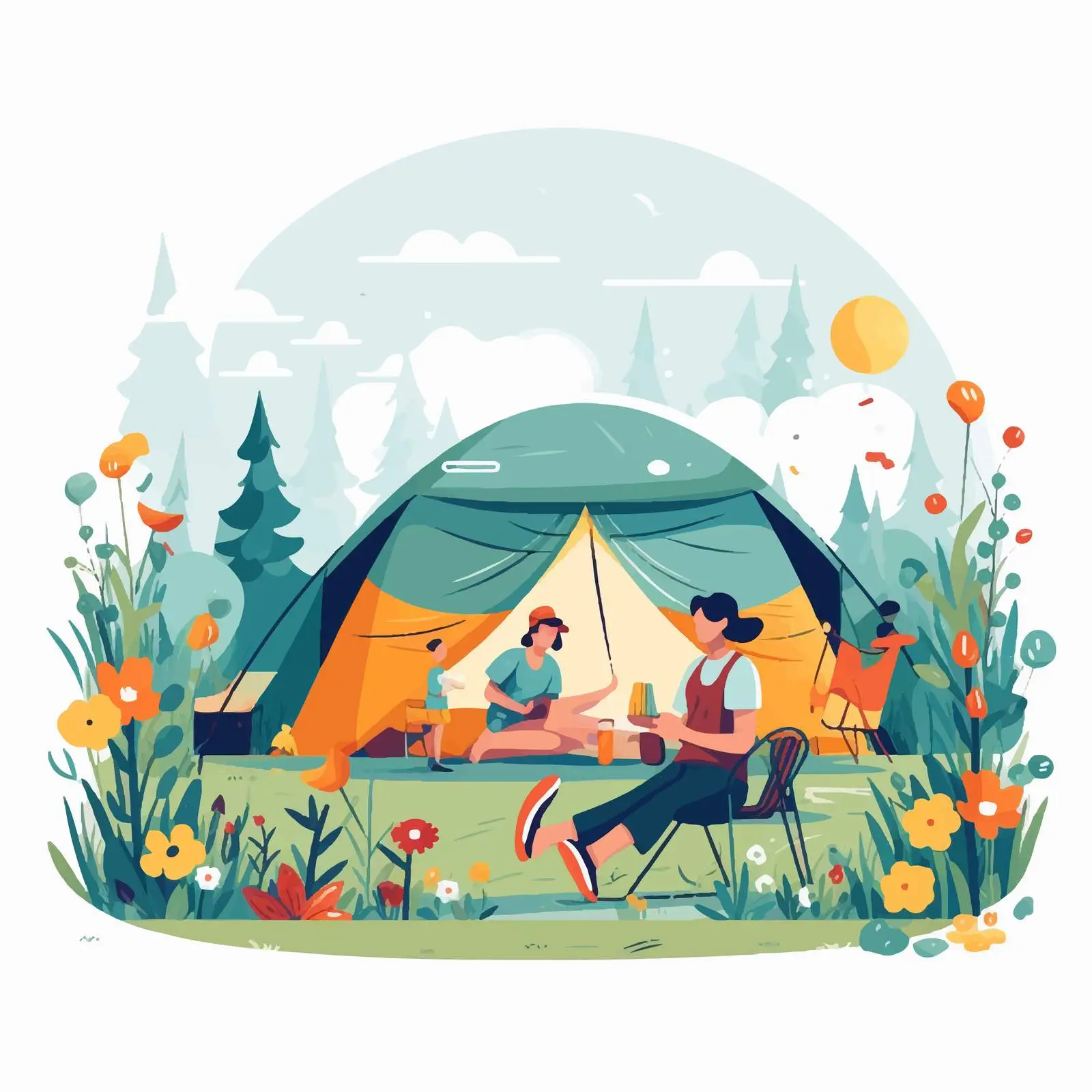 Relaxing Characters in Park During Summer Weekend — free download from Dotvec