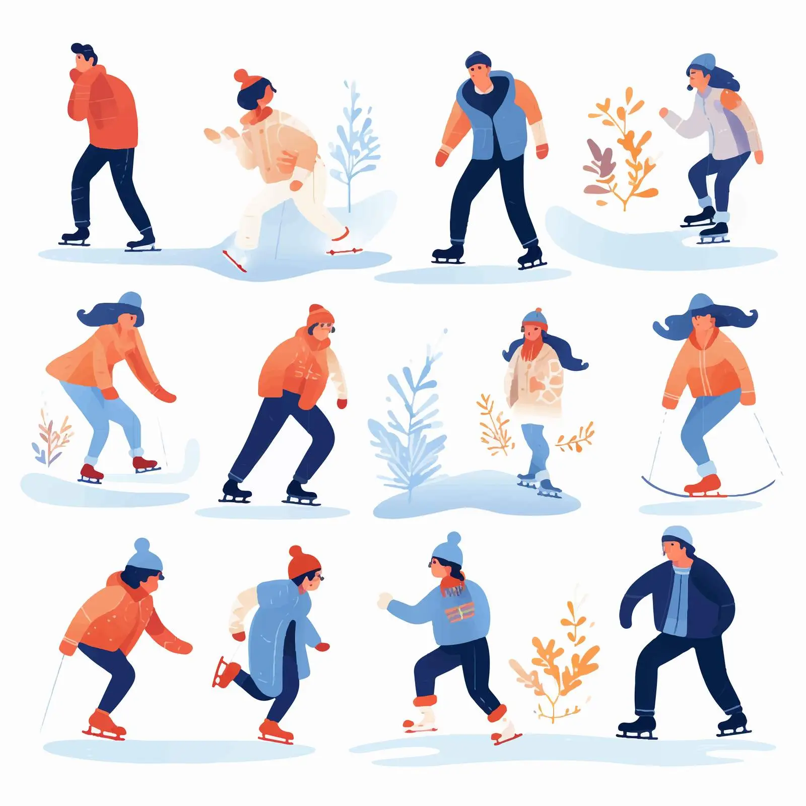 Active People Skating on Ice Rink – free individuals image from Dotvec